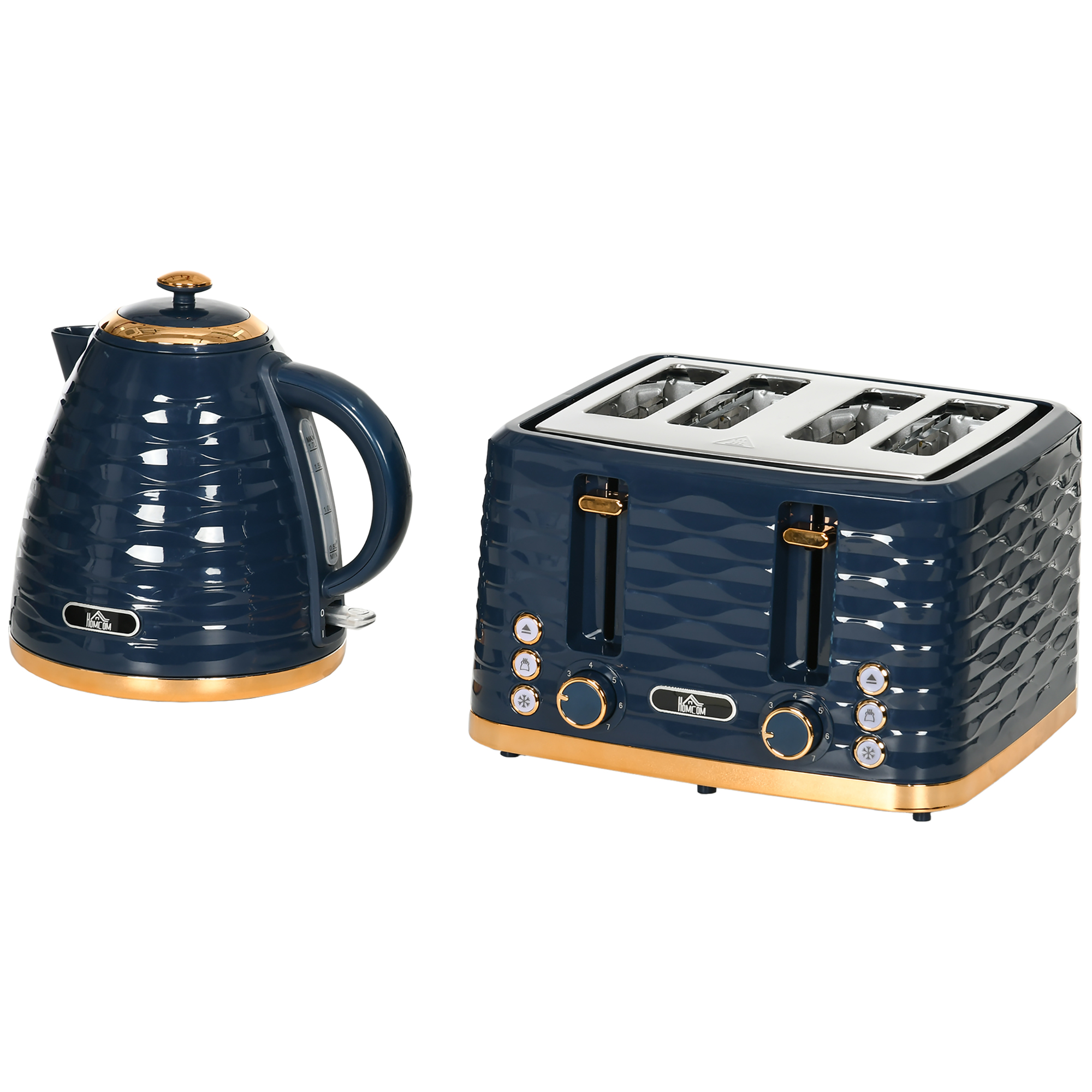 HOMCOM Wasserkocher Toaster Set Frühstück-Set mit 1,7L Wasserkocher, 4 Sche günstig online kaufen