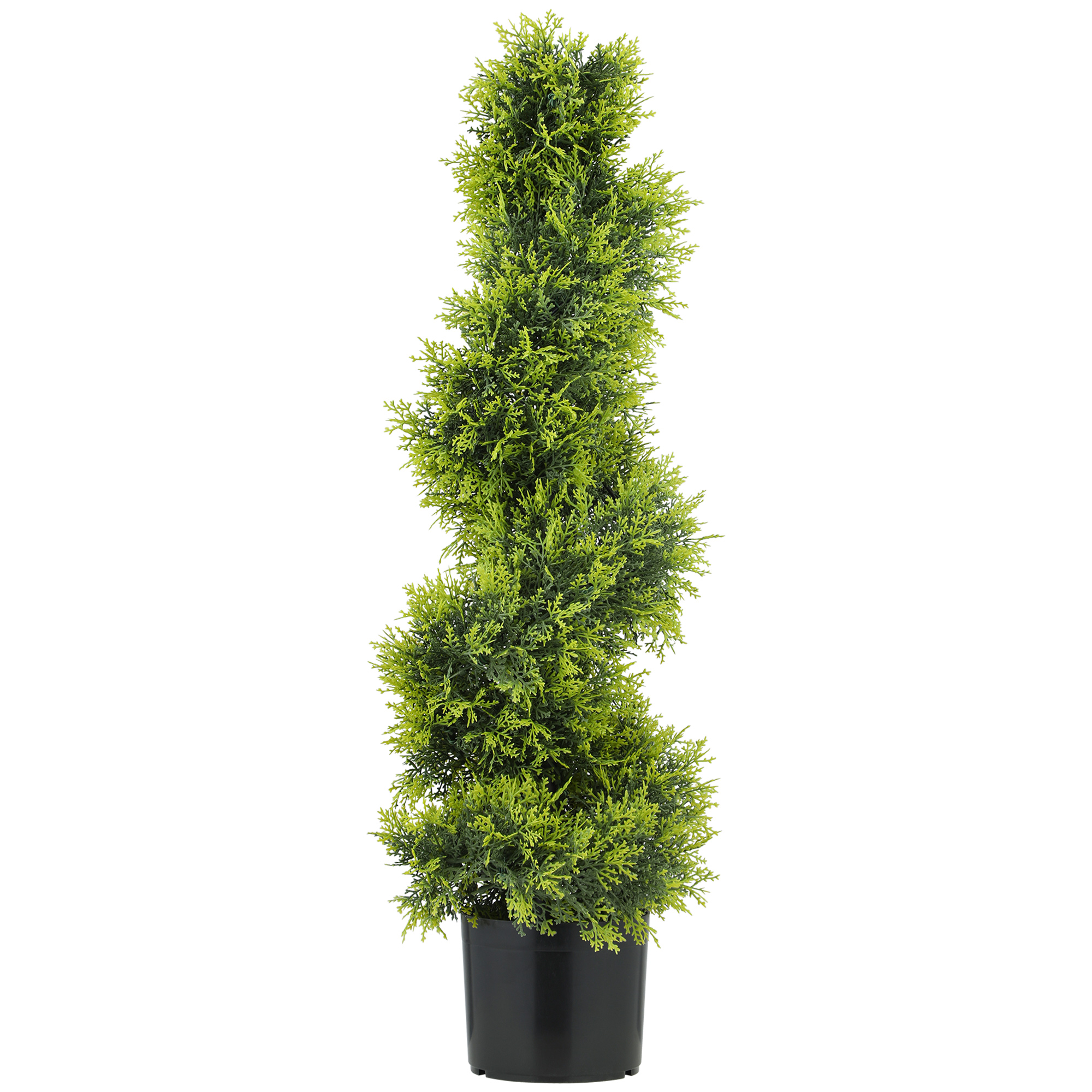 HOMCOM Zypresse 90cm Planta Artificial en Espiral de Plástico en Maceta, Decoración Moderna