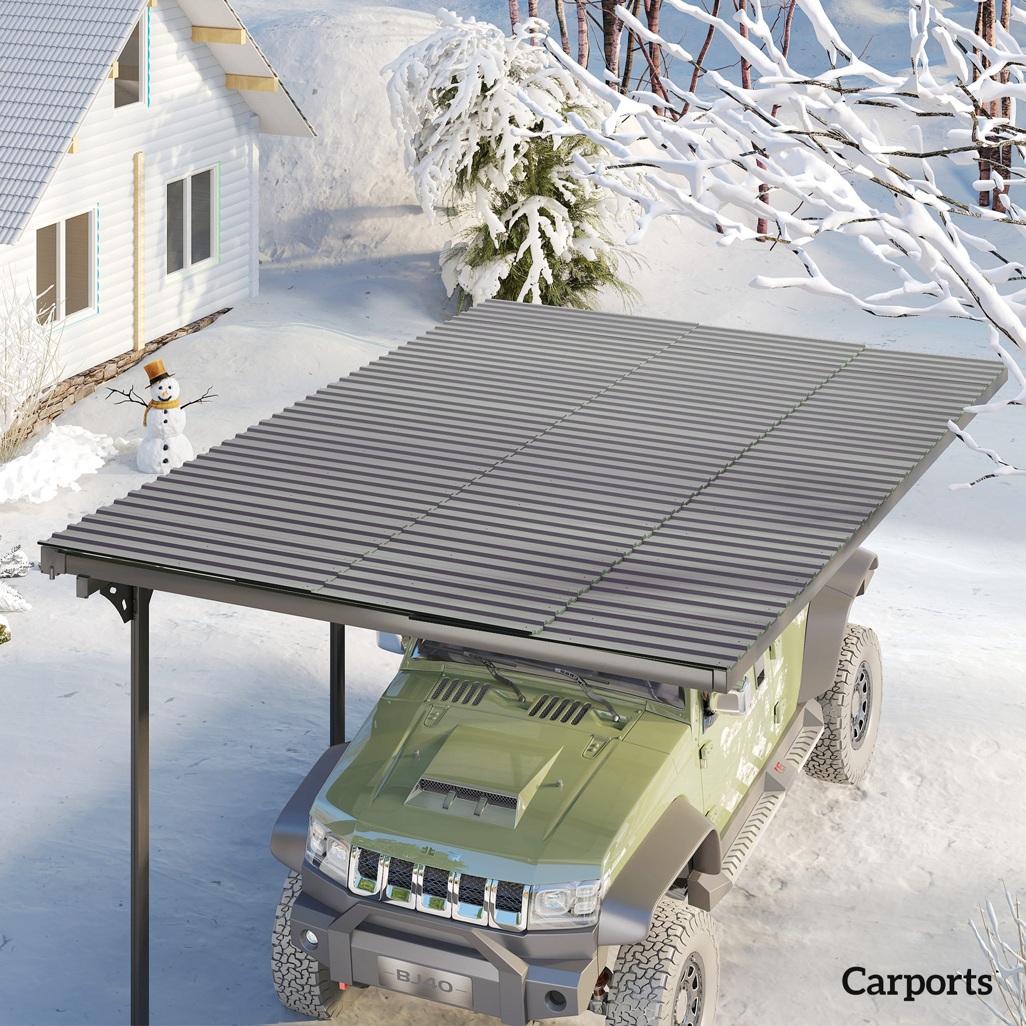 Outsunny Set of 12 Corrugated Steel Roof Sheet Panels Light Grey 7