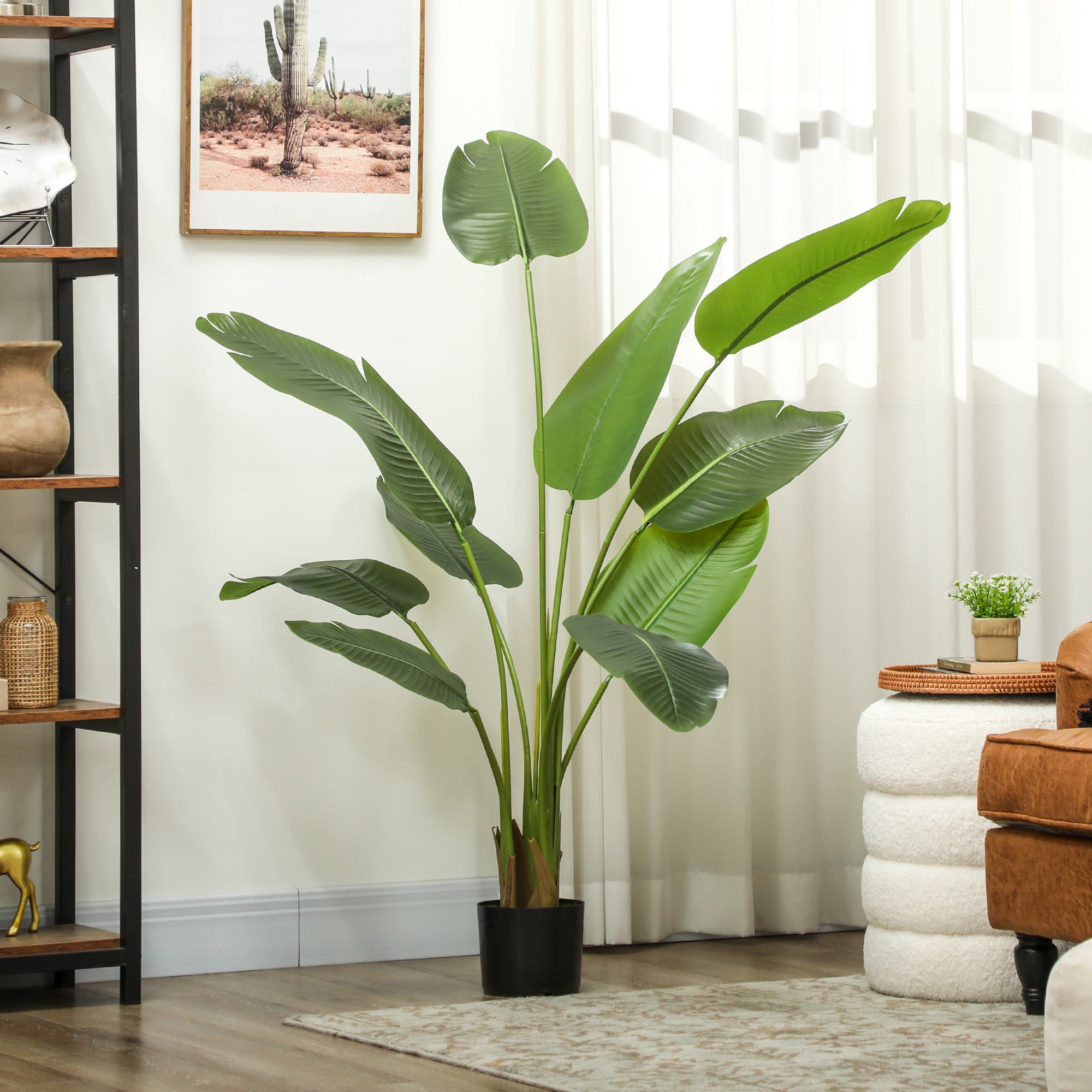 HOMCOM Künstliche Dekorative Pflanze 109 cm Künstliche Bananenpflanze mit T günstig online kaufen