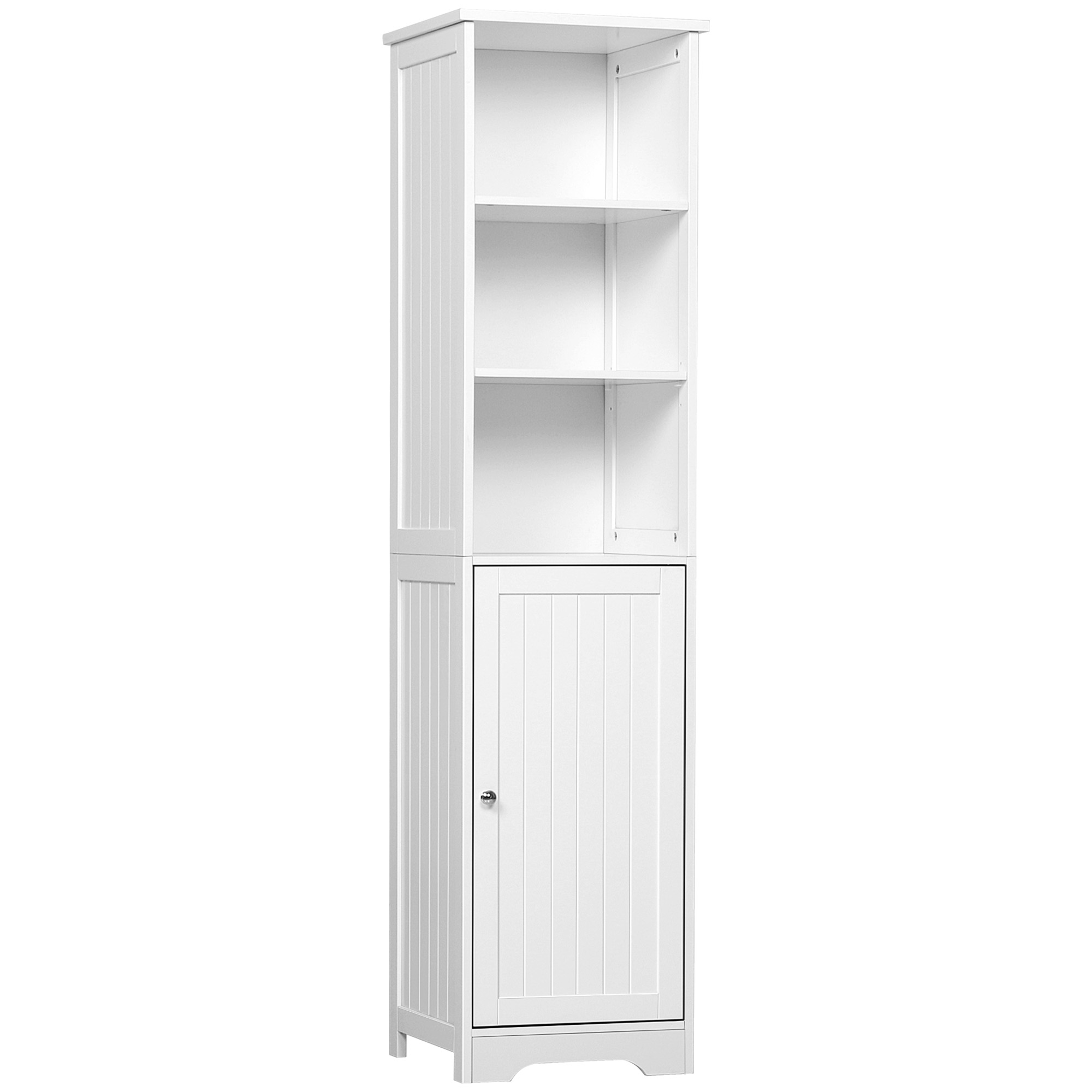 kleankin Armario Alto de Baño Armario para baño 5 Niveles Estantería Columna de Baño con 3 Estantes 1 Puerta Balda Interior Ajustable   Aosom España