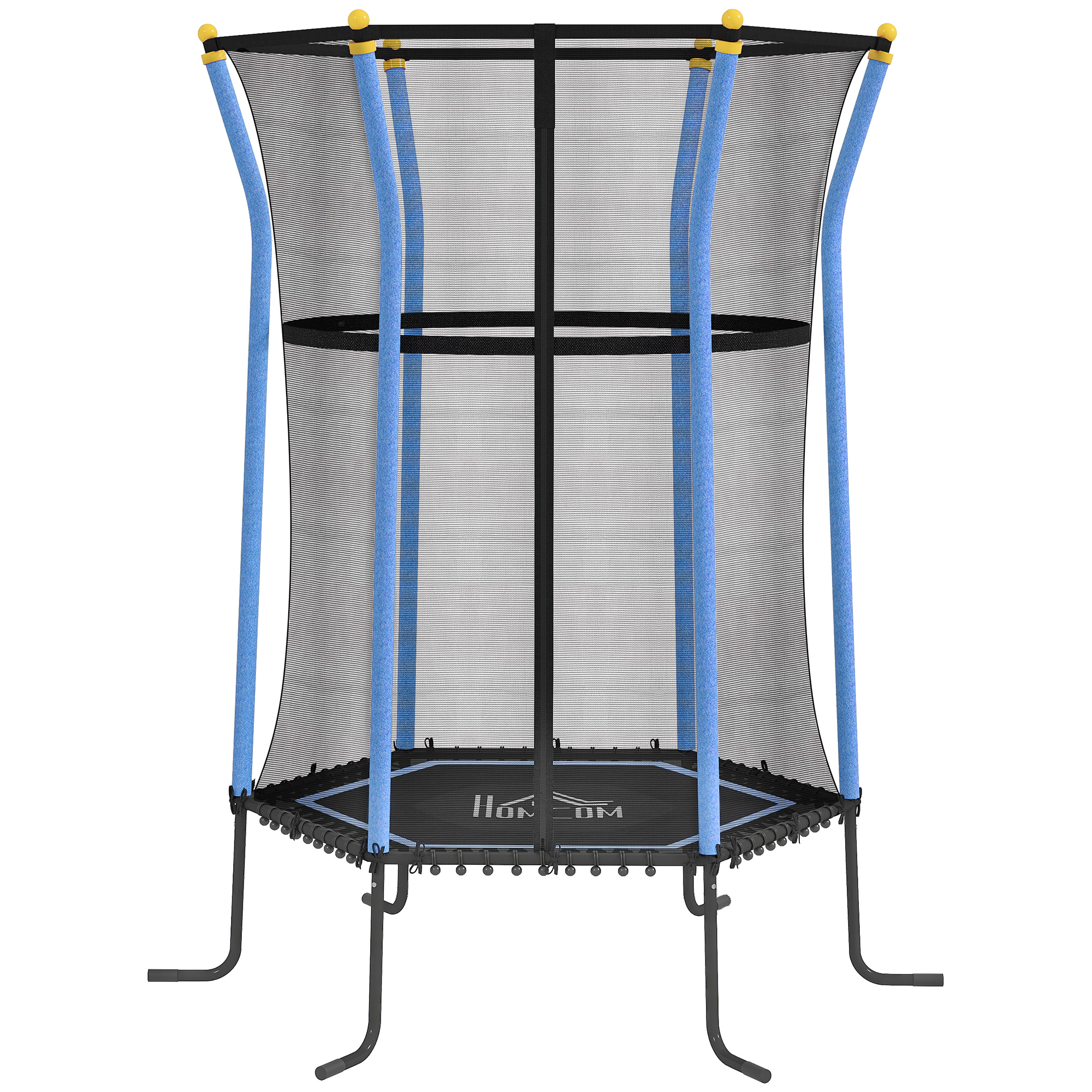 HOMCOM Kids Trampoline Mini Bouncer with Enclosure Safety Net For Ages 3-10 Years - Blue