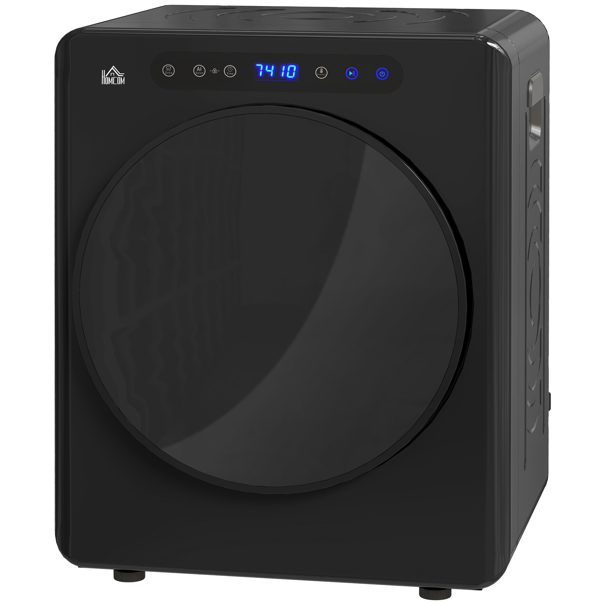 HOMCOM Wasdroger, 6 Programma's, 40-60℃, 4 kg capaciteit, compact, Touch-bediening, Zwart