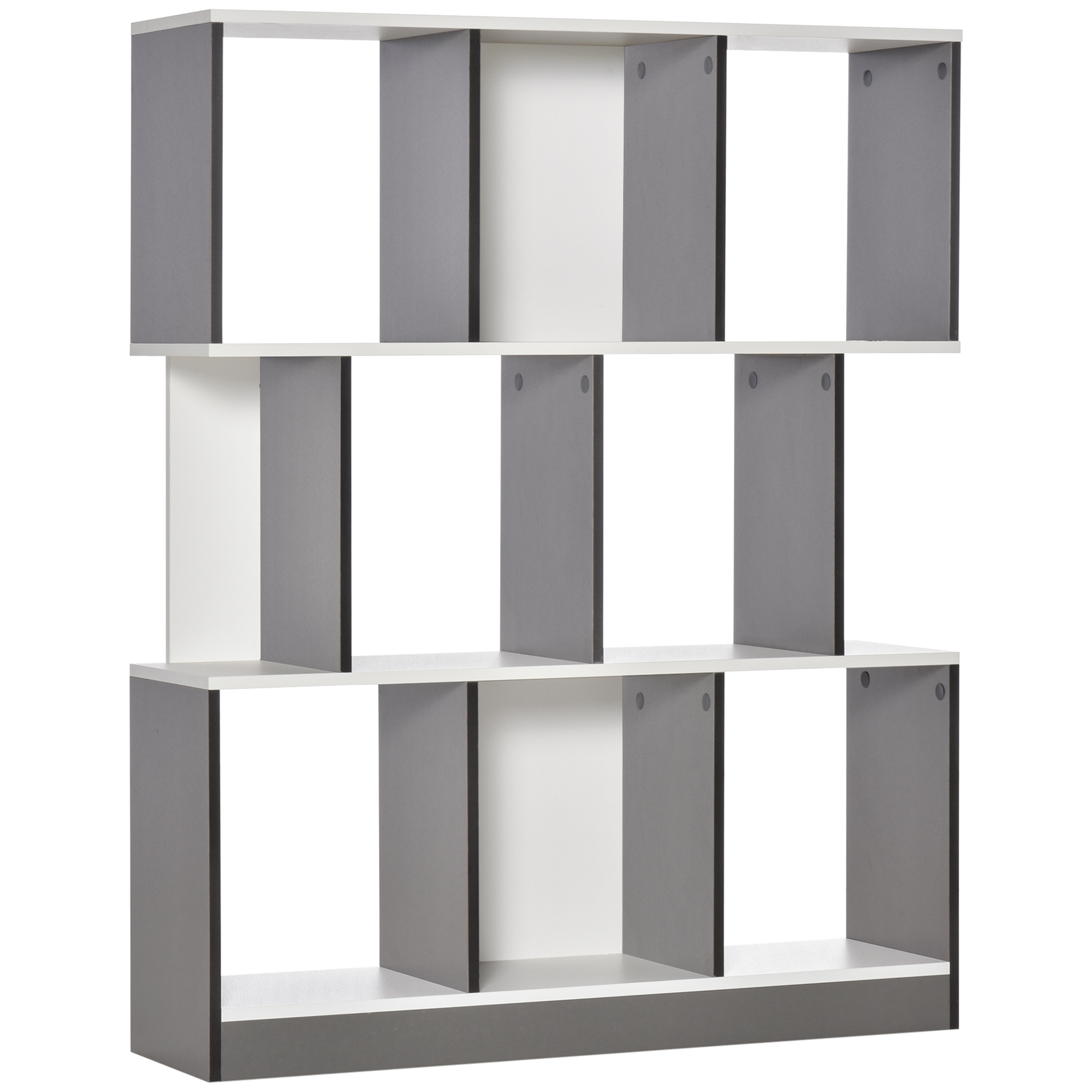 HOMCOM Mobile Libreria a 8 Ripiani per Soggiorno e Camera da Letto, in Legno, 100x24x124 cm, Grigio Carbone   Aosom Italy