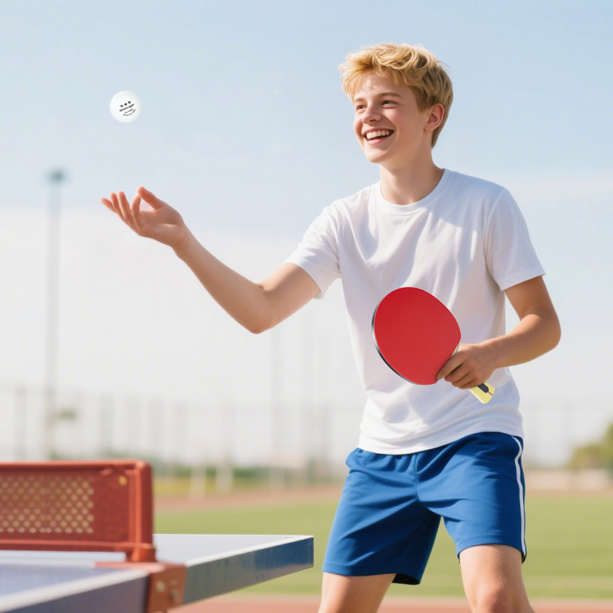 Set Tennis Tavolo 4 Giocatori - 4 Racchette E 8 Palline - Custodia Inclusa