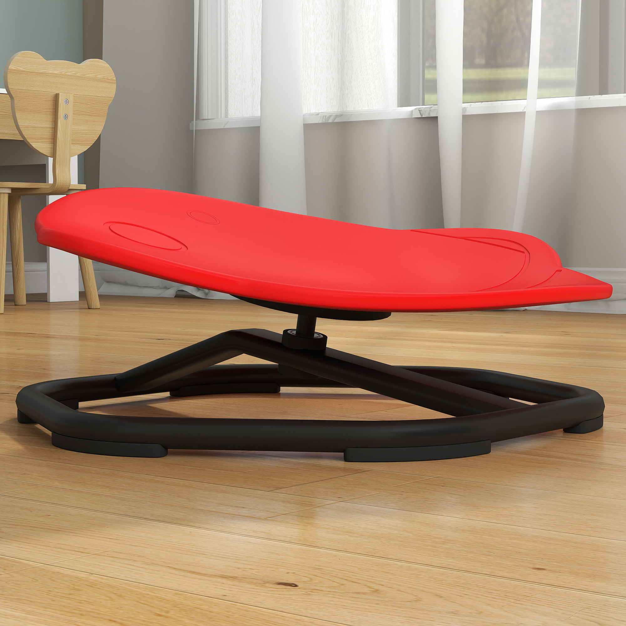 AIYAPLAY Planet-Shaped-kids Swivel Chair, Sensory Spinning Chair for Balance, Coordination Training, Red 9