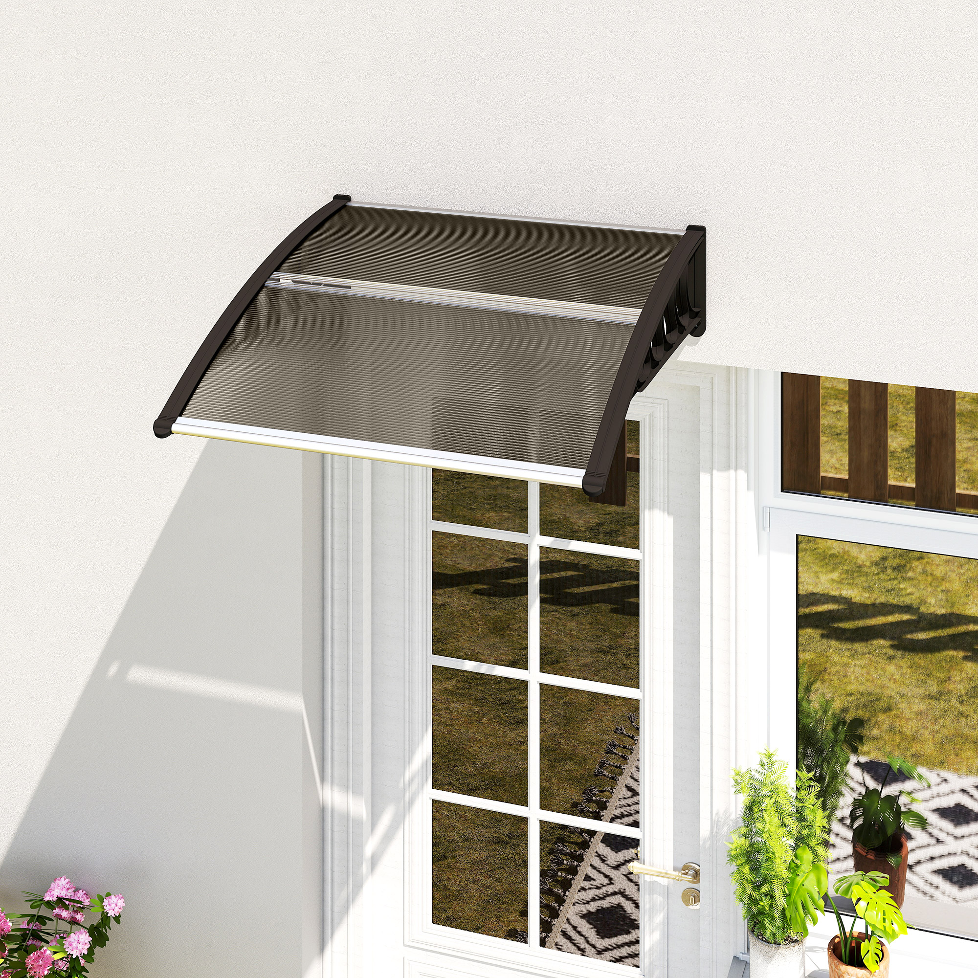 Outsunny Pultvordach Vordach für Haustür 103 x 96,5 x 27 cm Überdachung mit günstig online kaufen