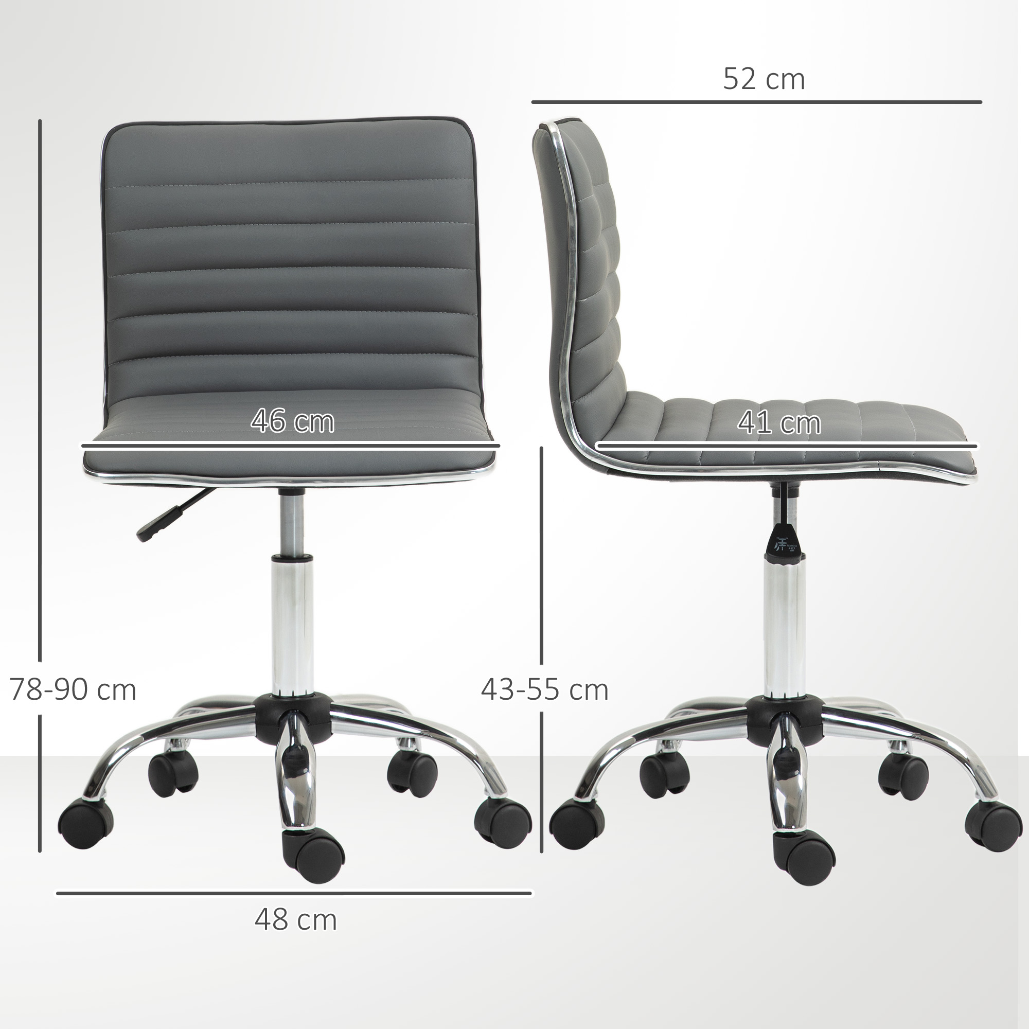 Sedia Ufficio In Rete HOMCOM – Schienale Alto Grigio Chiaro – Ergonomica Con Ruote E Altezza Regolabile