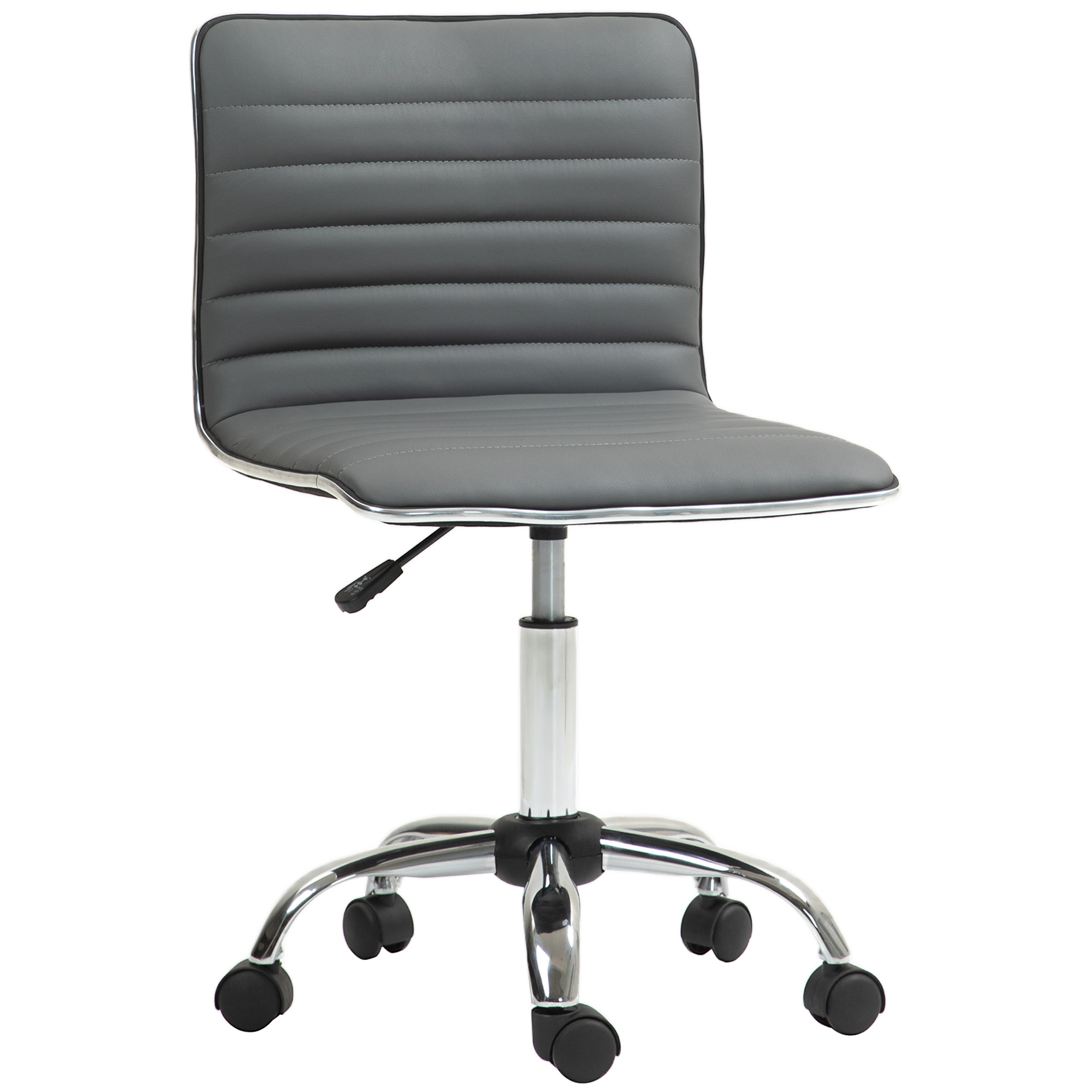 HOMCOM Scaun Ergonomic de Birou cu Înălțime Reglabilă Șezut Pivotant și 5 Rotile 48x52x78-90 cm Gri Închis | Aosom Romania
