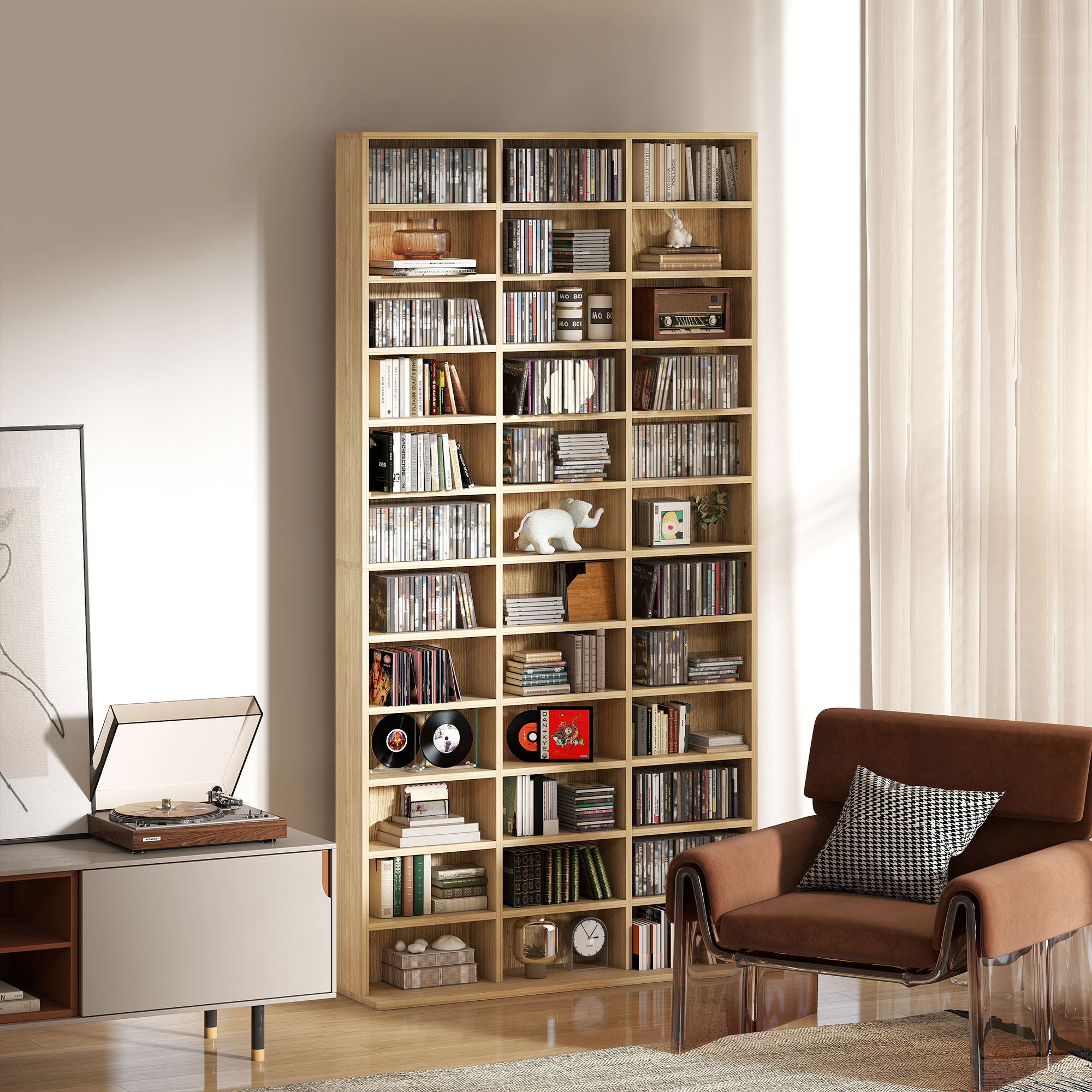 HOMCOM CD- und DVD-Aufbewahrung, Bücherregal Regal, max. Kapazität 1116 CD/ günstig online kaufen