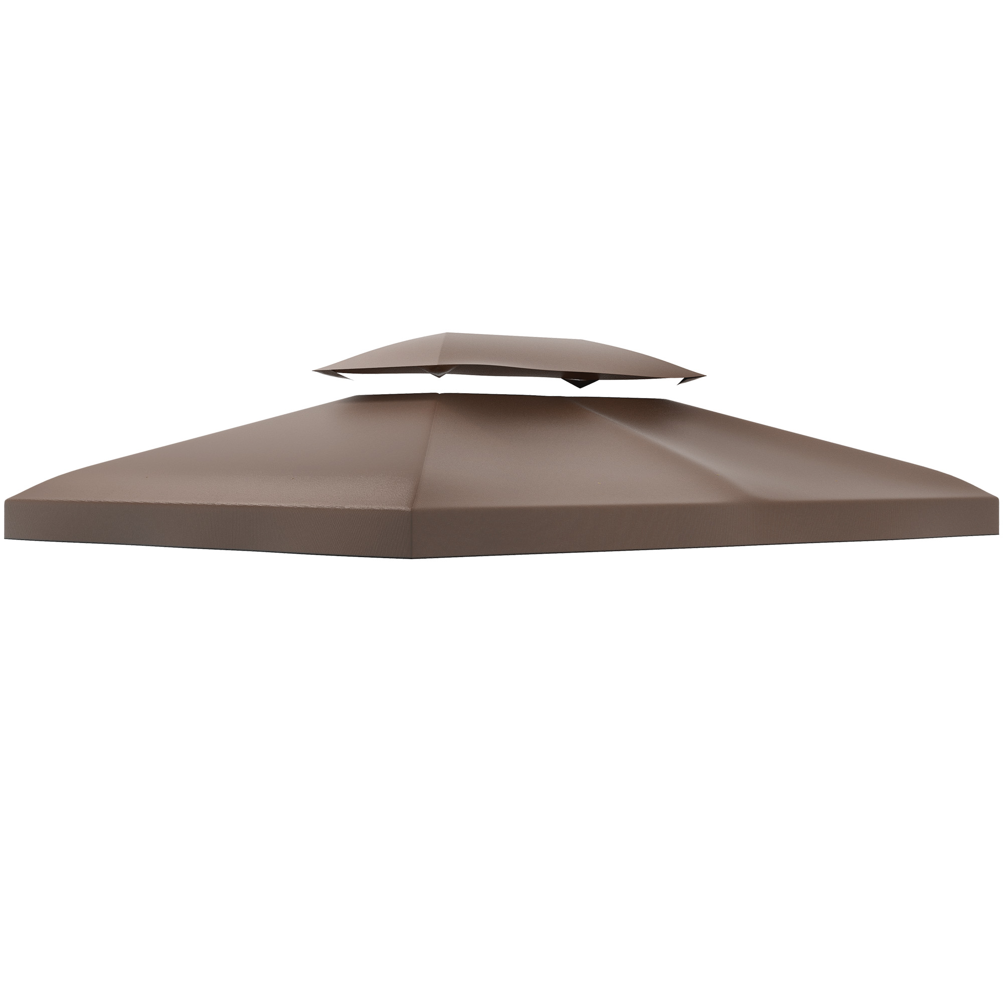 Outsunny Techo de Repuesto 4x3 m para Cenador de Jardín 2 Niveles Transpirable con 10 Orificios de Drenaje Cubierta de Repuesto Marrón   Aosom España