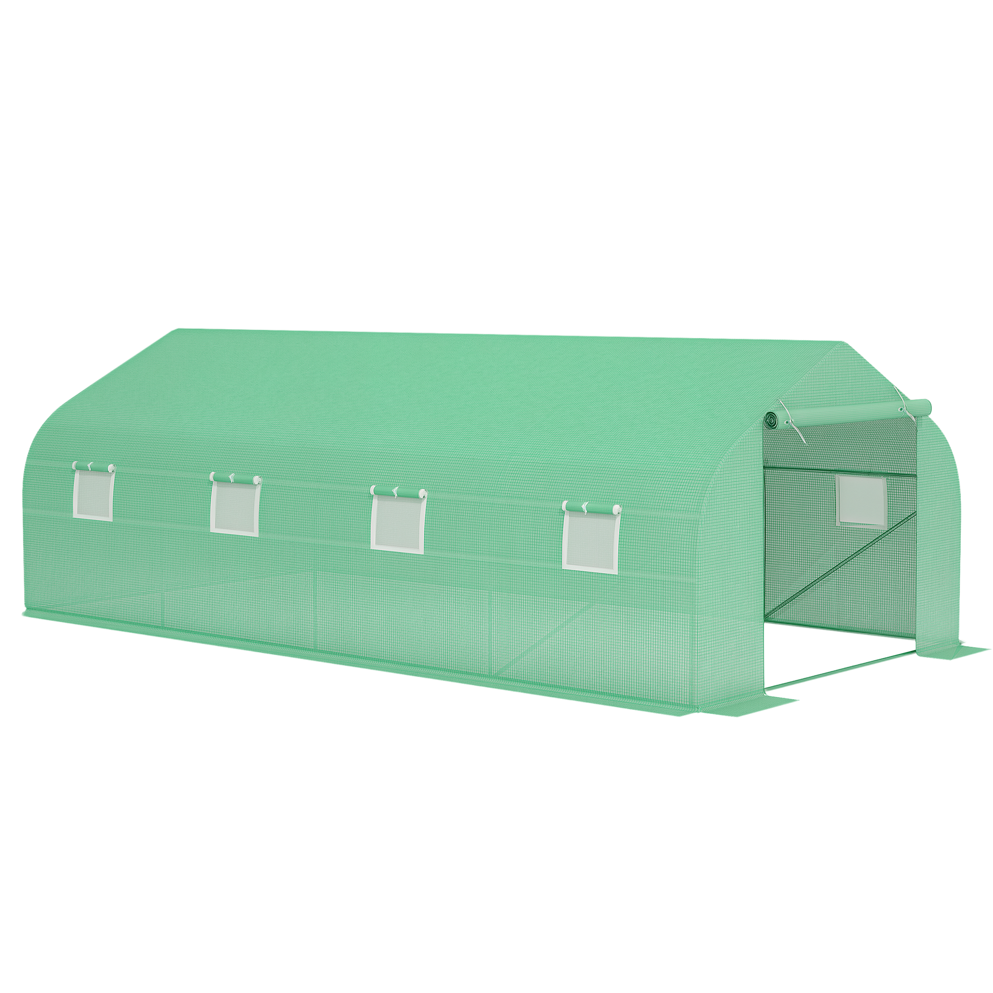 Outsunny Serra da Giardino 6x3x2m con Tetto a Spiovente in PE per P...