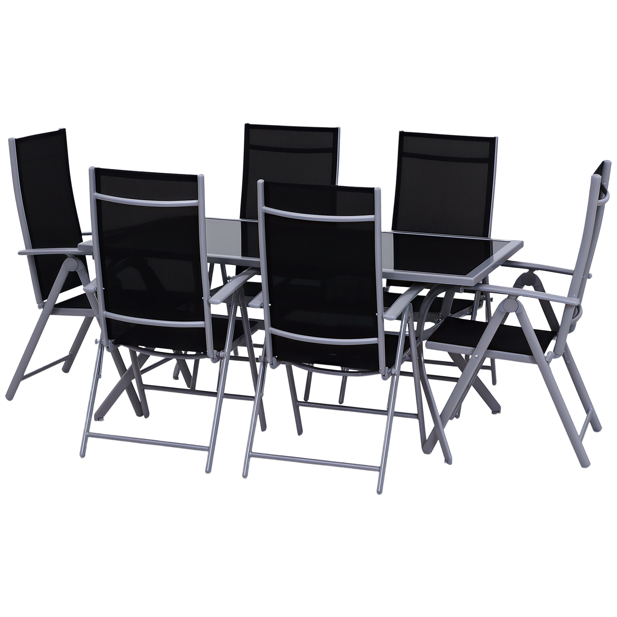 Outsunny Sitzgarnitur für 6 Personen Gartenset Sitzgruppe Gartenmöbel aus Aluminium, wetterfest & modern für Terrasse und Garten   Aosom.de – Outsunny