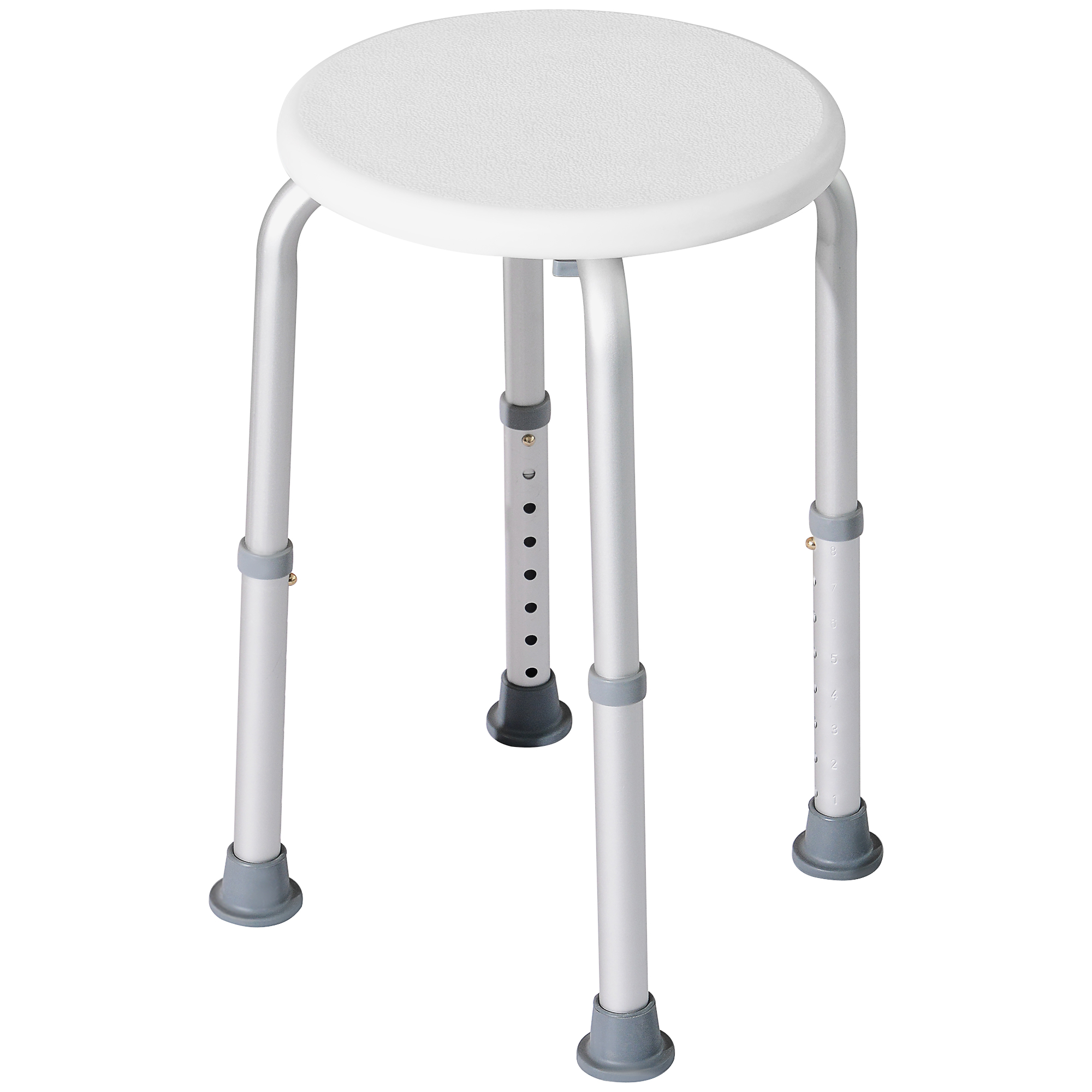 HOMCOM Taburete de Baño Silla Asiento de Seguridad para Baño Ayuda a Ancianos Lesionados regulable en Altura 32,2x41x35,5-54 cm Blanco   Aosom España