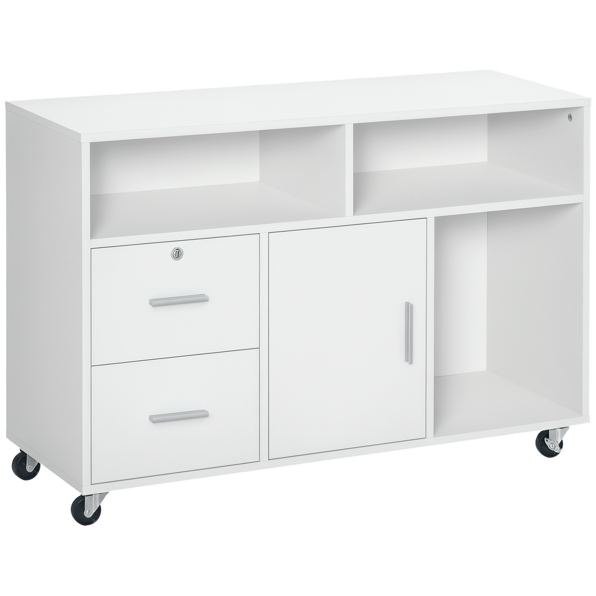 HOMCOM Bürocontainer mit Rollen, Aktenschrank, Büroschrank, Sideboard, Bade günstig online kaufen