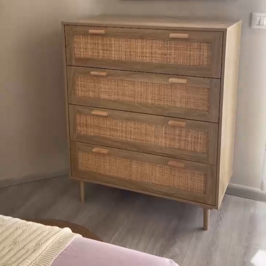 Trade Shop - Porta Oggetti Cassettiera Colonna Con 6 Cassetti Legno Co Chic Arredamento
