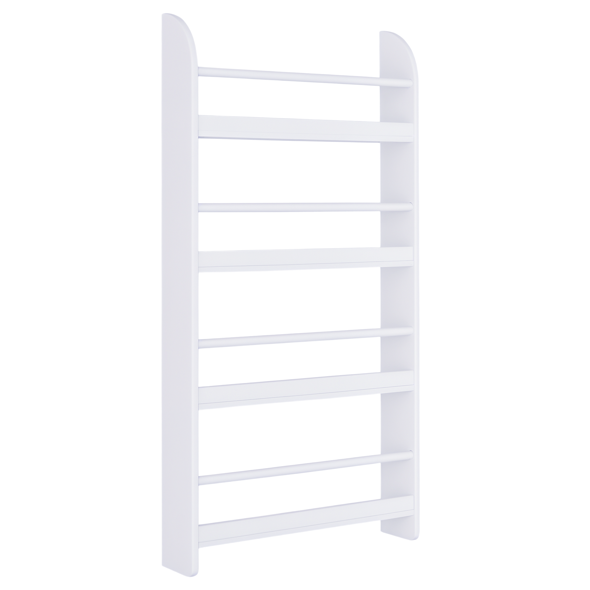 HOMCOM Estantería de Pared para Libros Librería Infantil 4 Estantes Hogar Oficina 59x12x113cm Blanco Resistente | Aosom España