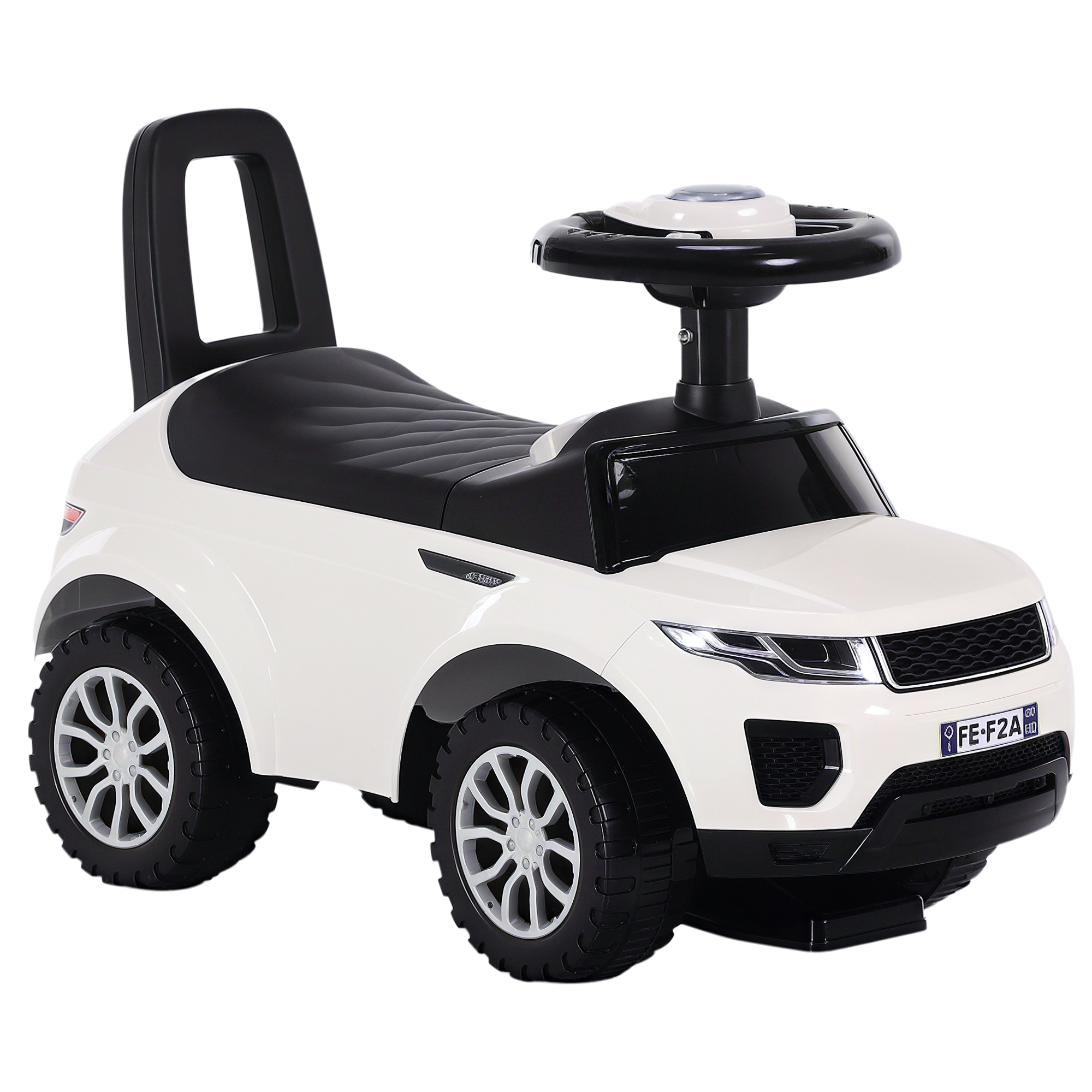 HOMCOM Porteur enfants voiture 12-36 mois coffre klaxon blanc