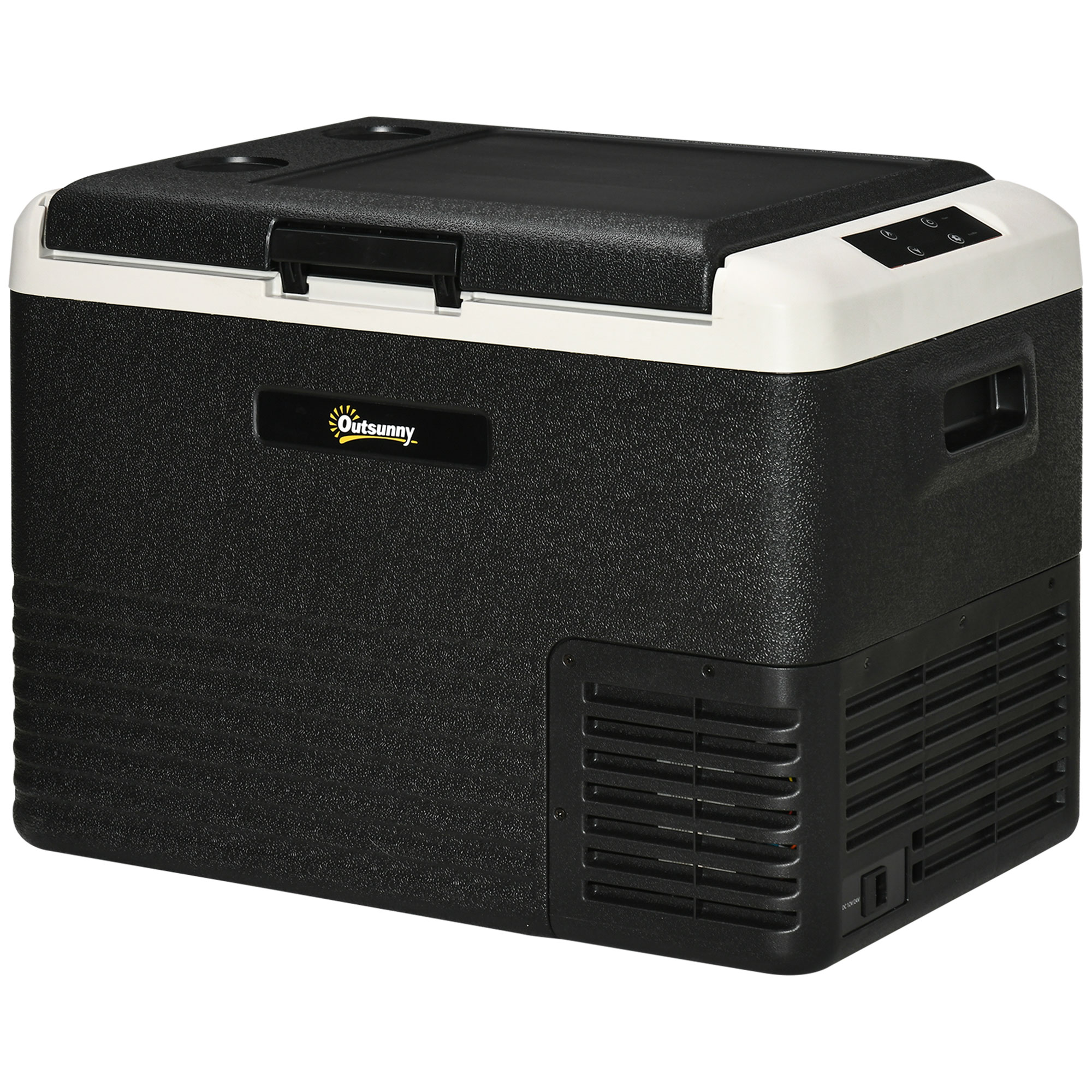 Outsunny 30L Portable Car Refrigerator - Light Green and Grey