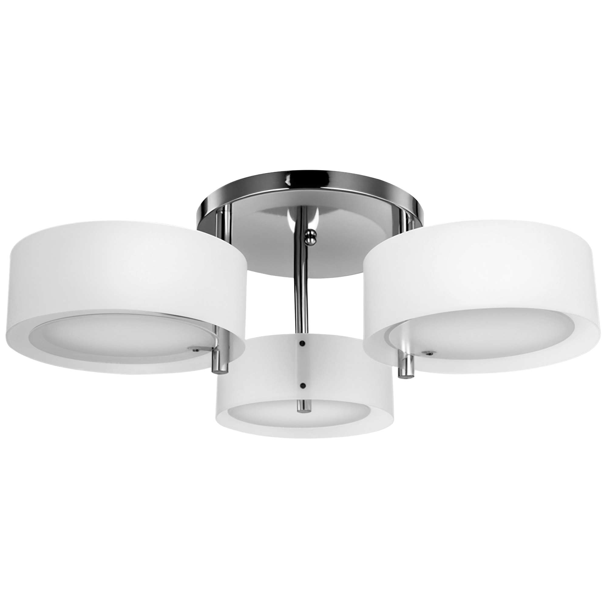 HOMCOM LED Deckenleuchte 3-flammig E27 40W Chrom Acryl Warmweiß Ø64xH20cm m günstig online kaufen