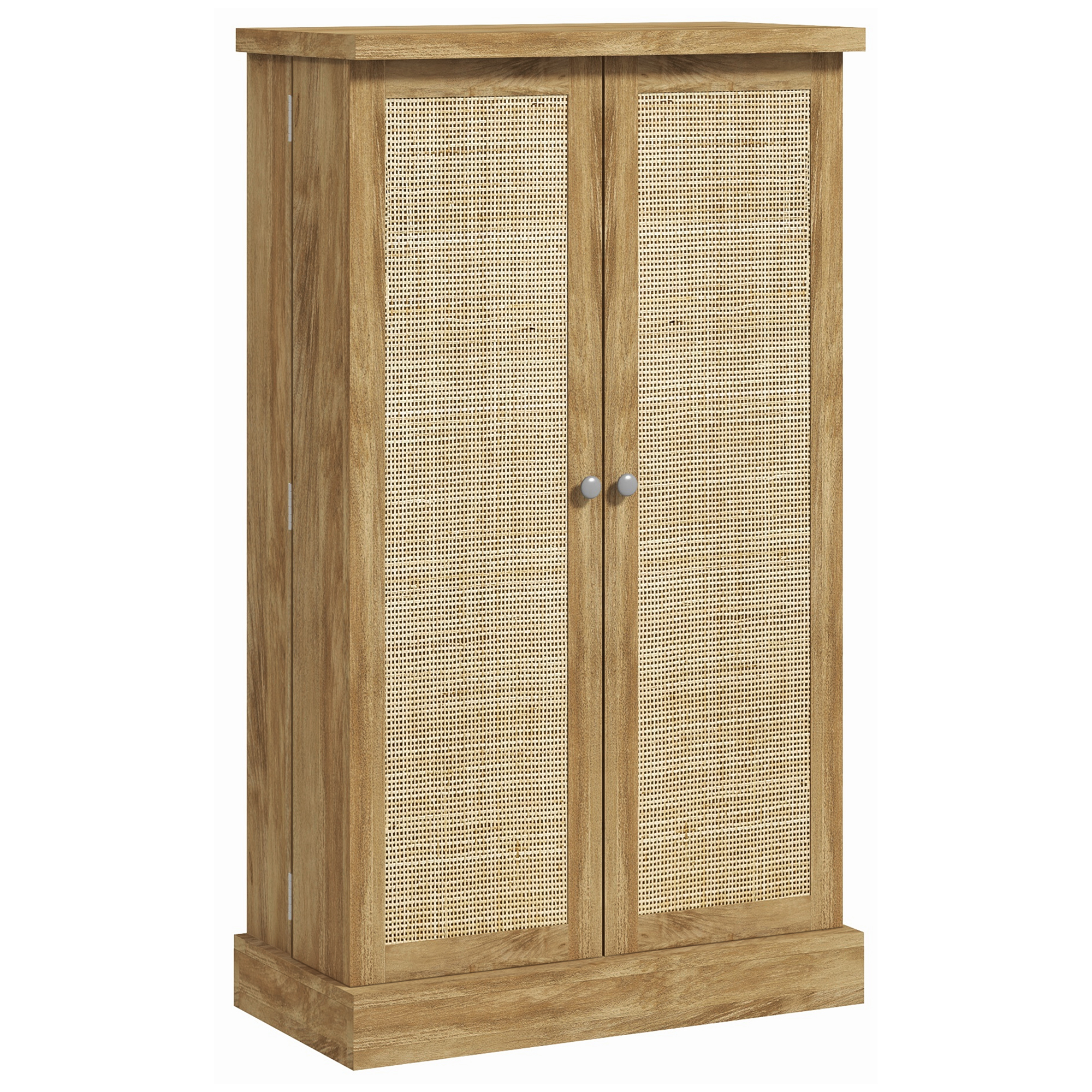 HOMCOM Buffet cuisine meuble cuisine rangement avec 12 étagères à portes étagères réglables 60 x 30 x 104 cm effet bois naturel