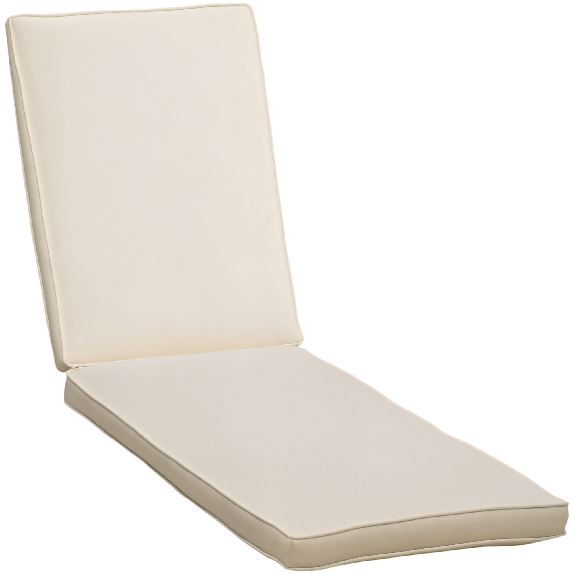Outsunny Cuscino per Lettino Prendisole con Rivestimento Poliestere Sfoderabile, 188x53x8cm, Bianco Crema Aosom