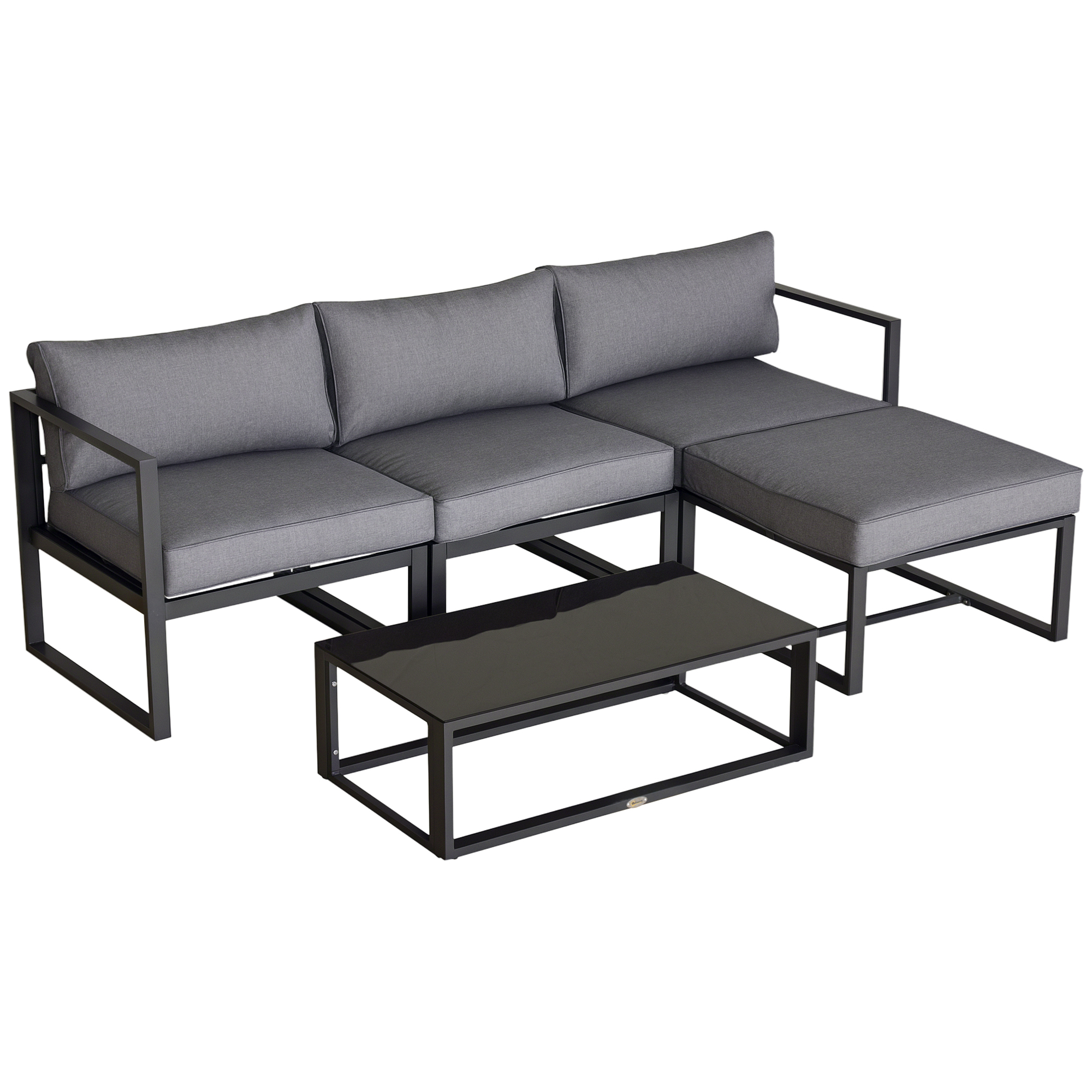 Outsunny Pieces Outdoor Patio Furniture Set, Sofa Couch with