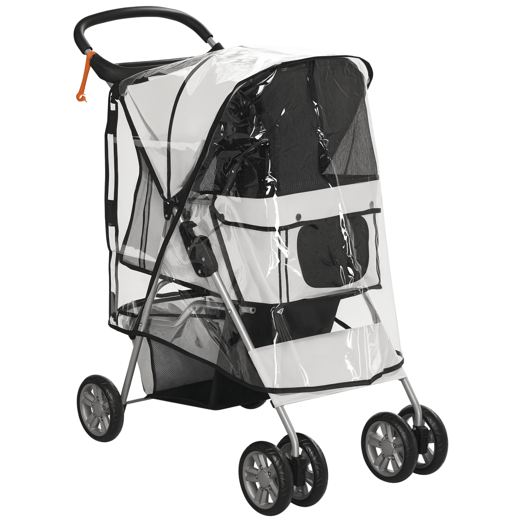 PawHut Poussette buggy pliable animaux chariot pliante imperméable chien chat porte-gobelet panier de rangement inclus roues PawHut Poussette buggy pliable animaux chariot pliante imperméable chien chat porte-gobelet panier de rangement inclus roues