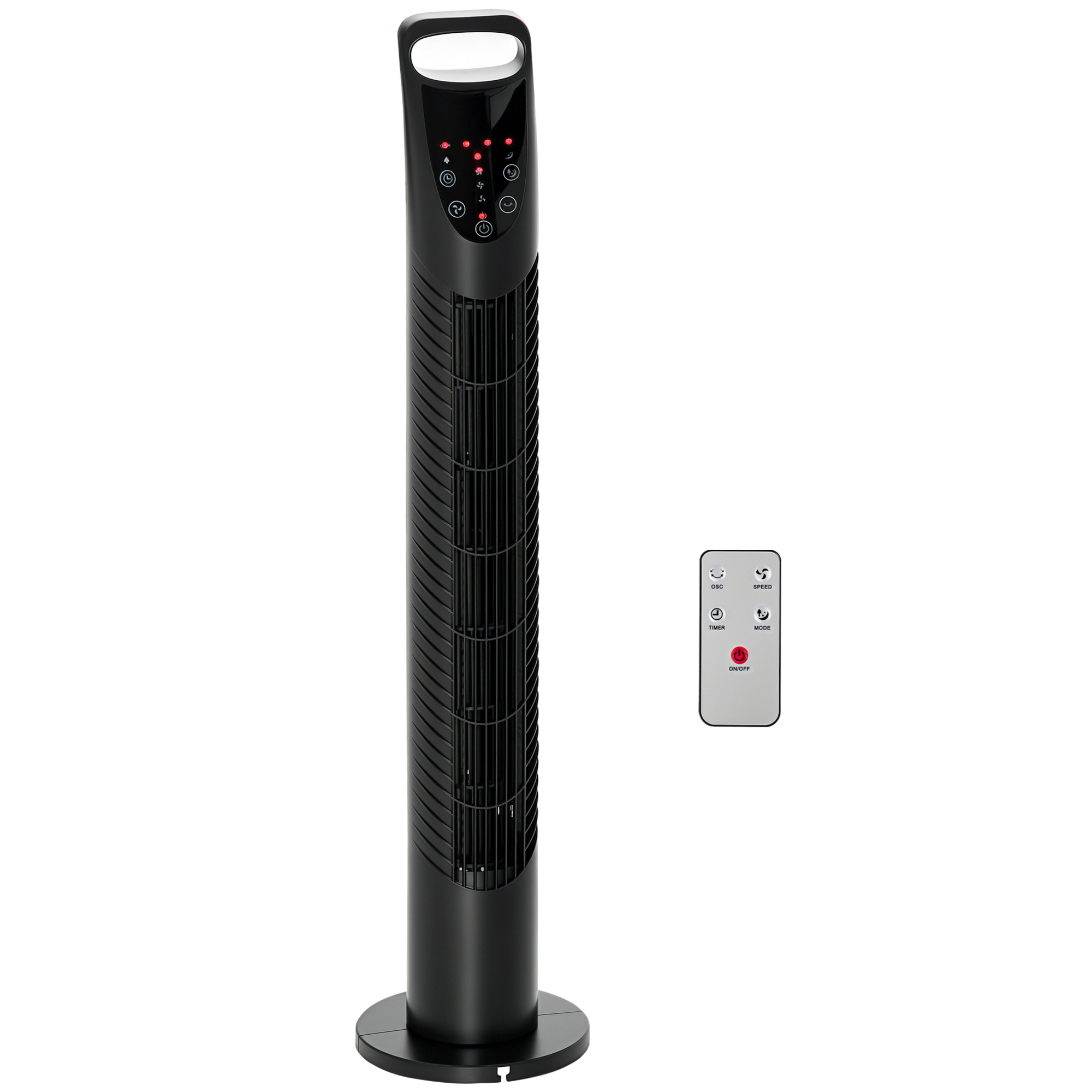 Image of HOMCOM Ventilatore a Torre Oscillante con Telecomando fino a 5m 3 Livelli Velocità Silenzioso Ф18 x 78.5A cm, Nero Aosom006