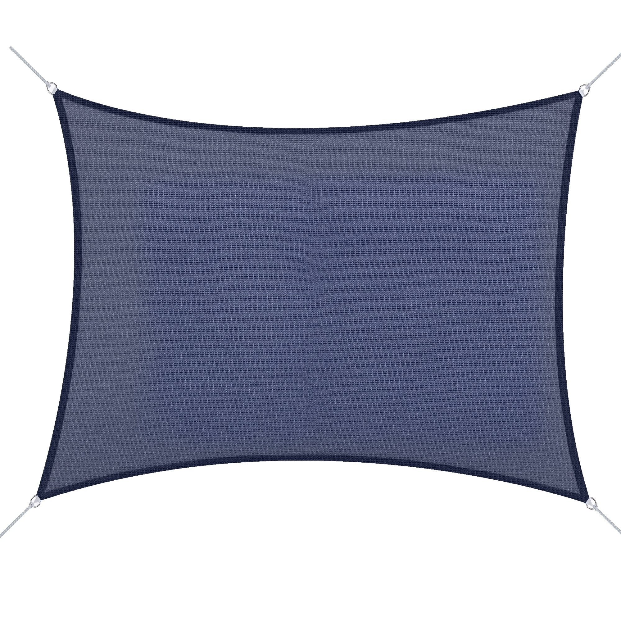 Outsunny Voile d'Ombrage Rectangulaire Toile Solaire Taud de Soleil HDPE 4 x 6 m Bleu