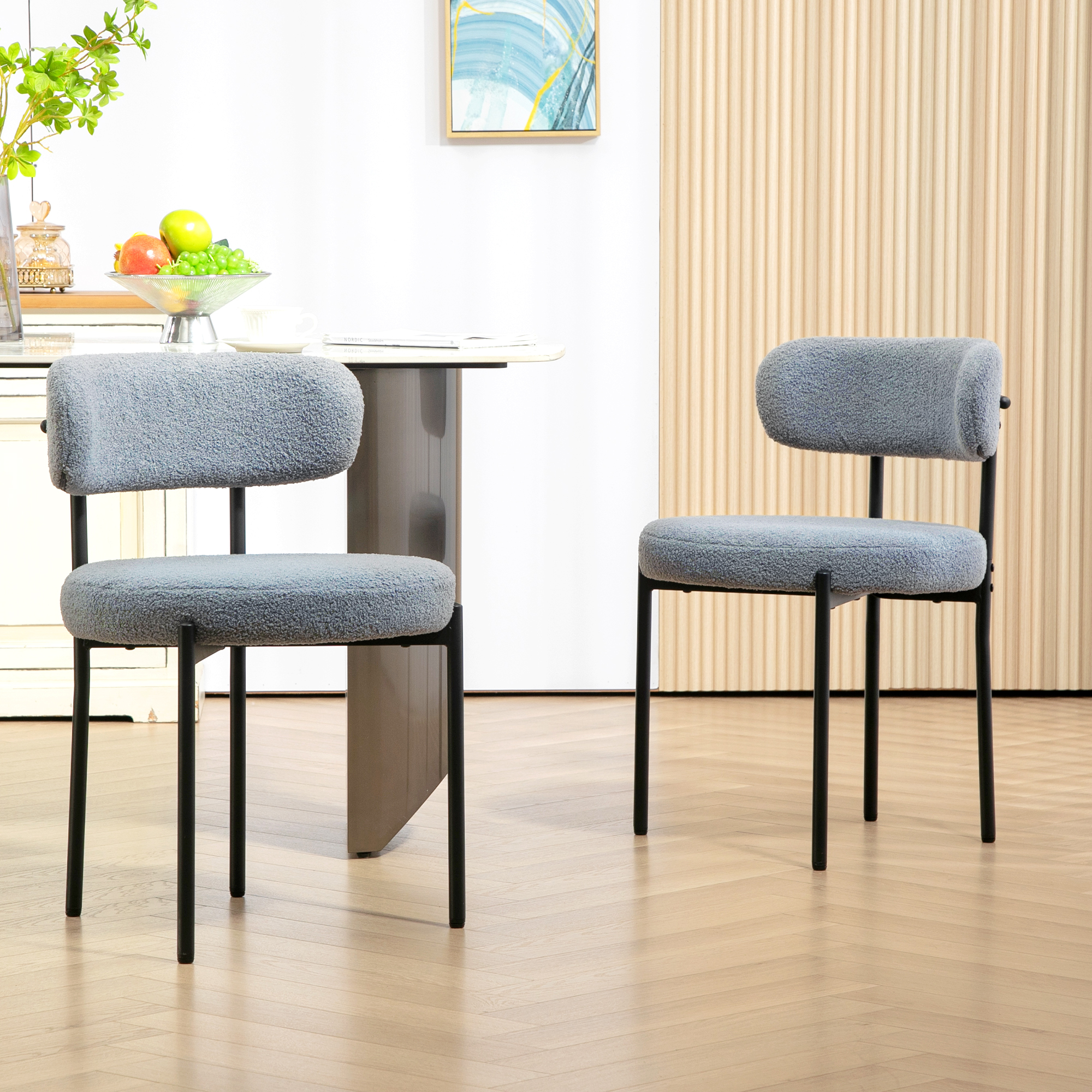 HOMCOM Set von 2 Esszimmerstühlen Küchenstühle moderner Stil gepolstert mit günstig online kaufen