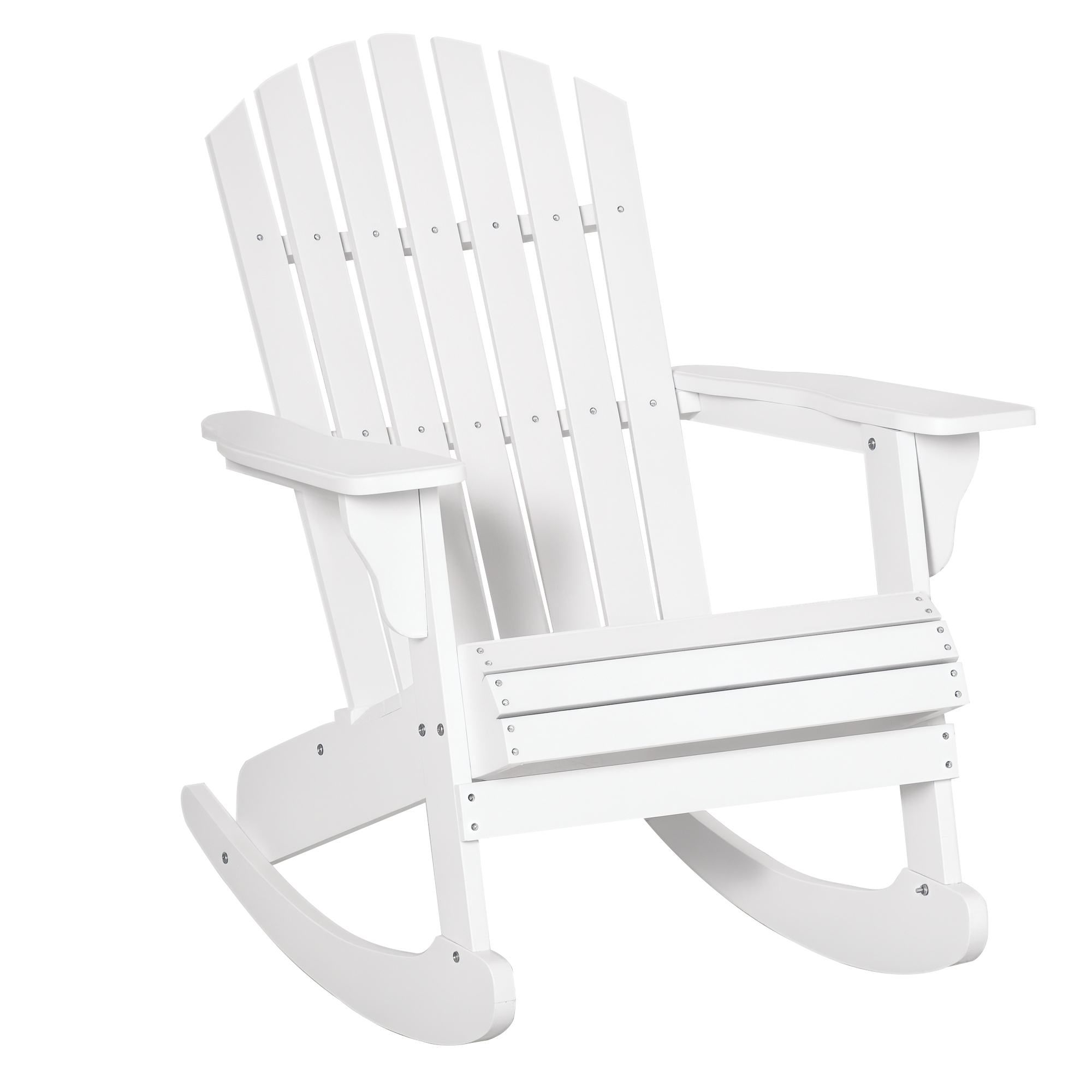 Outsunny Fauteuil à Bascule Blanc Jardin Dossier Incurvé Accoudoirs Ergonomiques Aosom France