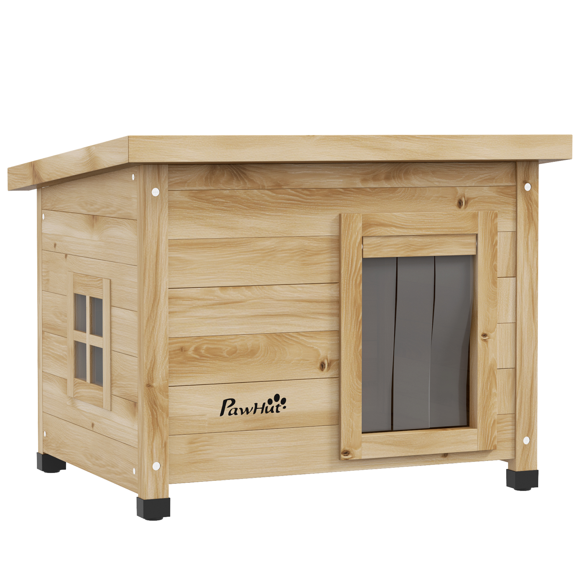 PawHut Maison pour chats niche d'extérieur en bois surélevée avec toit asphalte, fenêtre, 57 x 45 x 43 cm jaune PawHut Maison pour chats niche d'extérieur en bois surélevée avec toit asphalte, fenêtre, 57 x 45 x 43 cm jaune