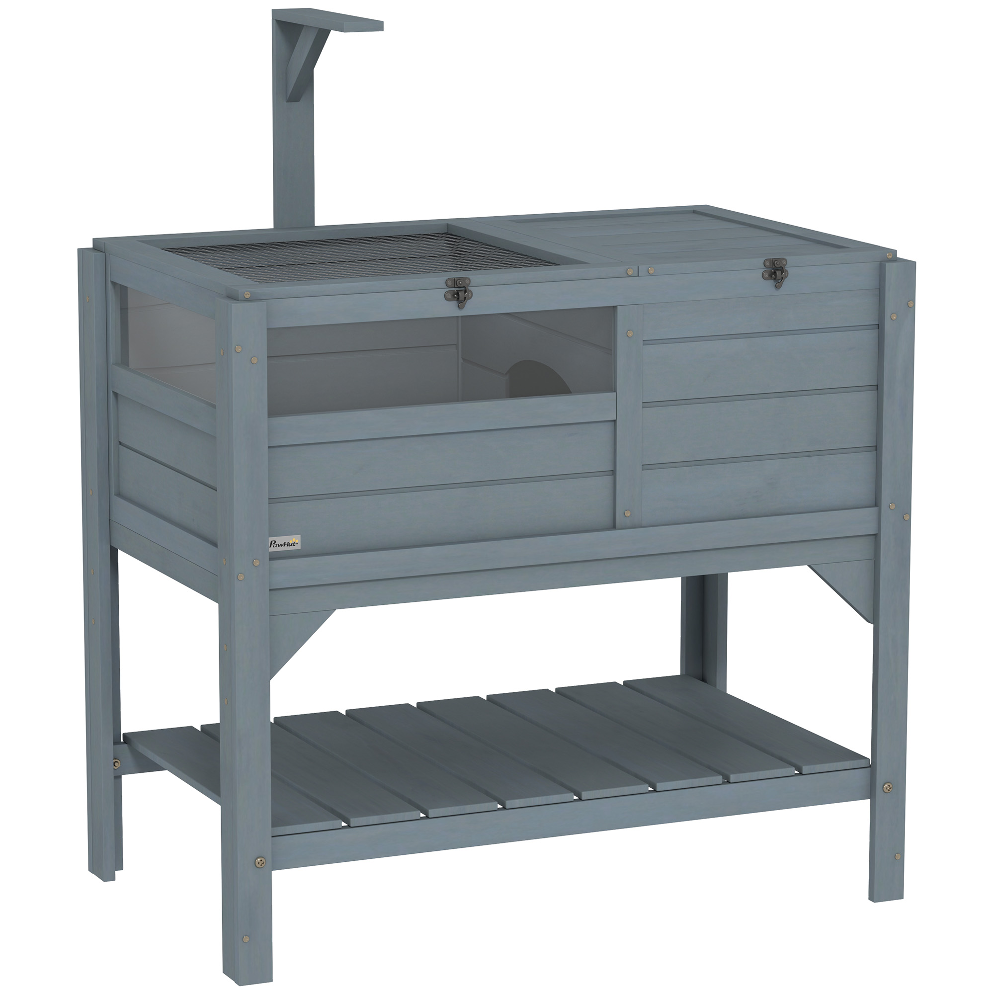 PawHut Maison enclos pour tortues sur pieds avec étagère de rangement en bois de sapin - dim. 103H x 84L x 51l cm PawHut Maison enclos pour tortues sur pieds avec étagère de rangement en bois de sapin - dim. 103H x 84L x 51l cm
