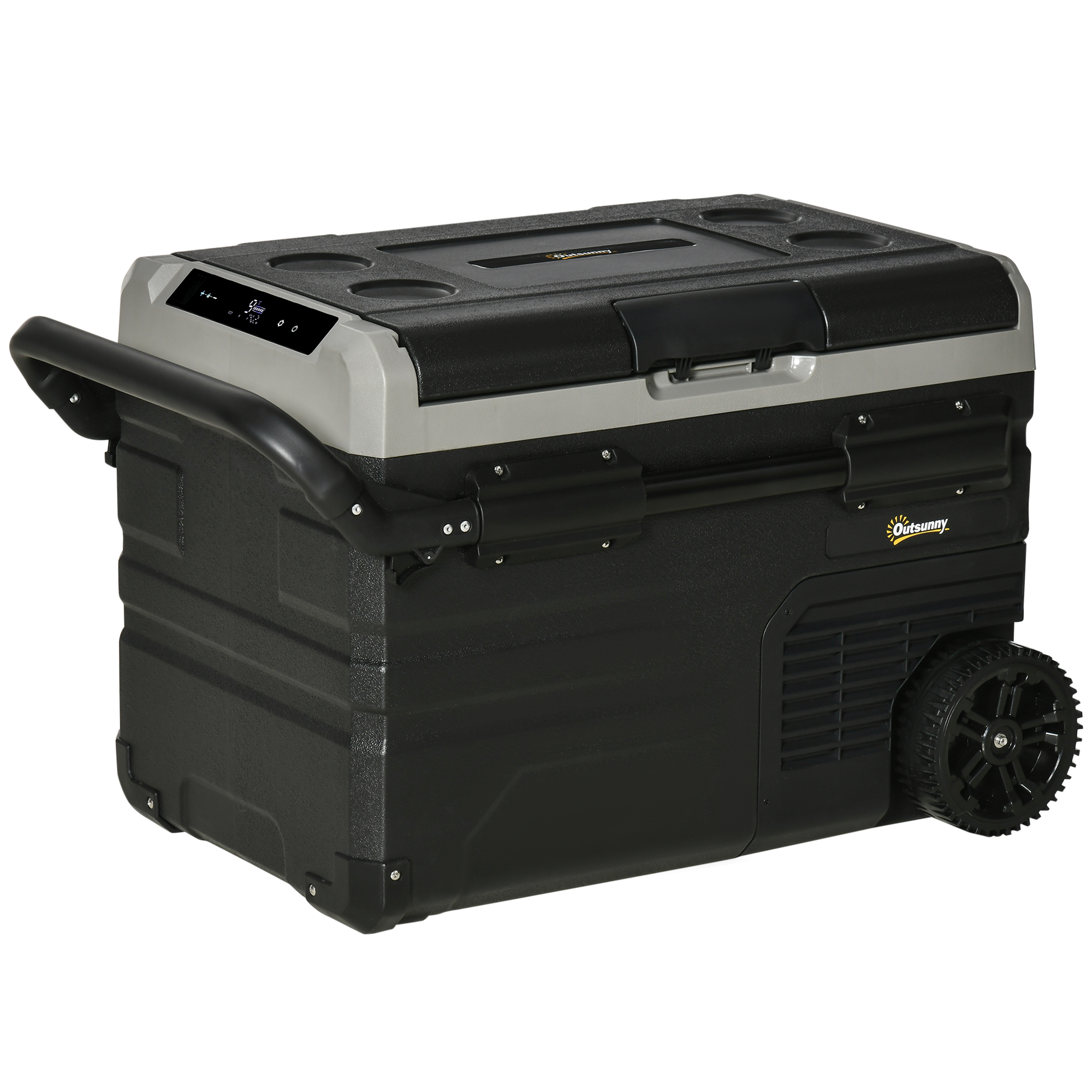 HOMCOM Car Refrigerator, Portable 12/24V 50 Litre Compressor Fridge Freezer, Electric Cooler Box for Camping, Travel, Picnic, Down to -20℃
