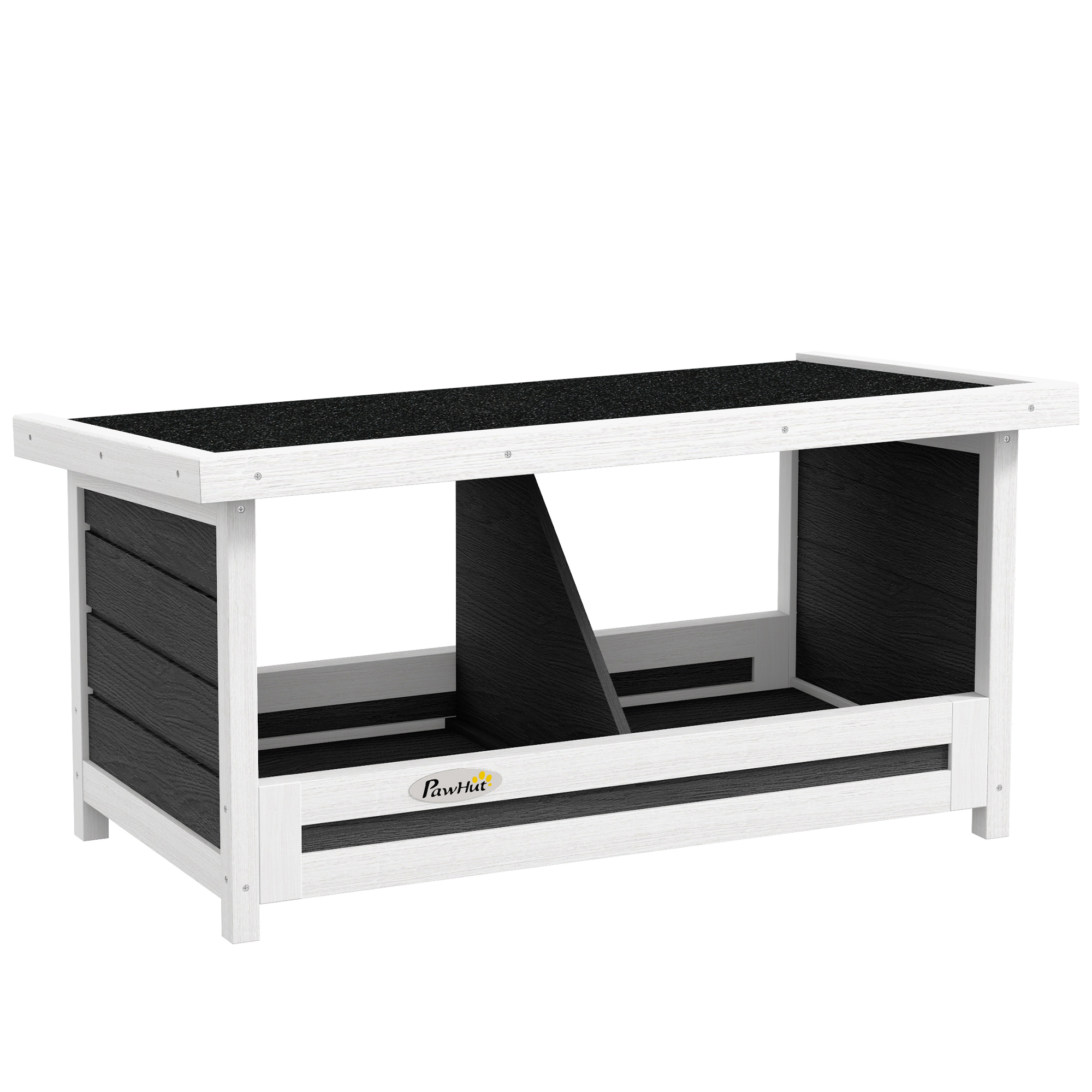 PawHut Ponedero de Madera para Gallinas con 2 Departamentos y Techo Asfáltico Resistente al Agua Gris   Aosom España