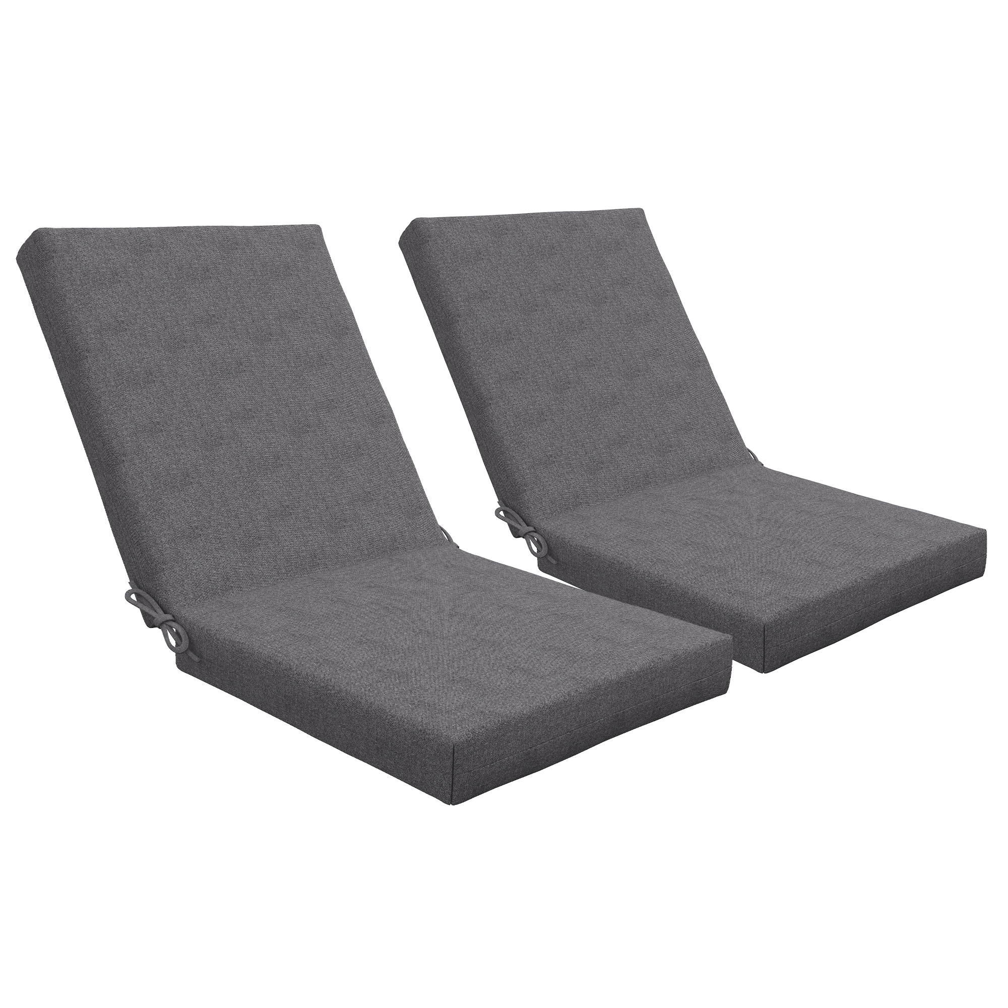Outsunny Lot de 2 coussins d'extérieur pour fauteuil chaise à dossier avec attaches rembourrage 8 cm, 112L x 51l cm, gris foncé Outsunny Lot de 2 coussins d'extérieur pour fauteuil chaise à dossier avec attaches rembourrage 8 cm, 112L x 51l cm, gris foncé