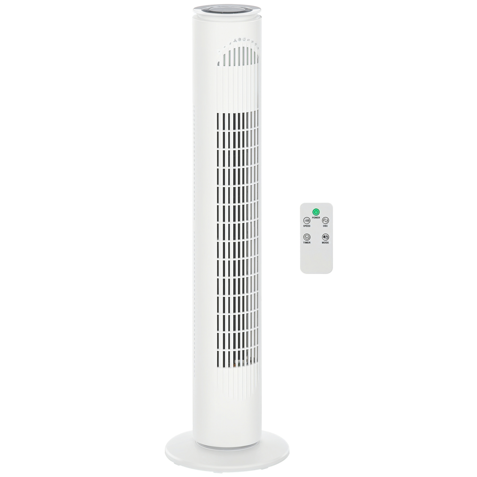 Image of HOMCOM Ventilatore a Torre 45W a 3 Modalità e 3 Velocità con Timer da 10h, in ABS, Ø22 x 77A cm, Bianco Aosom006