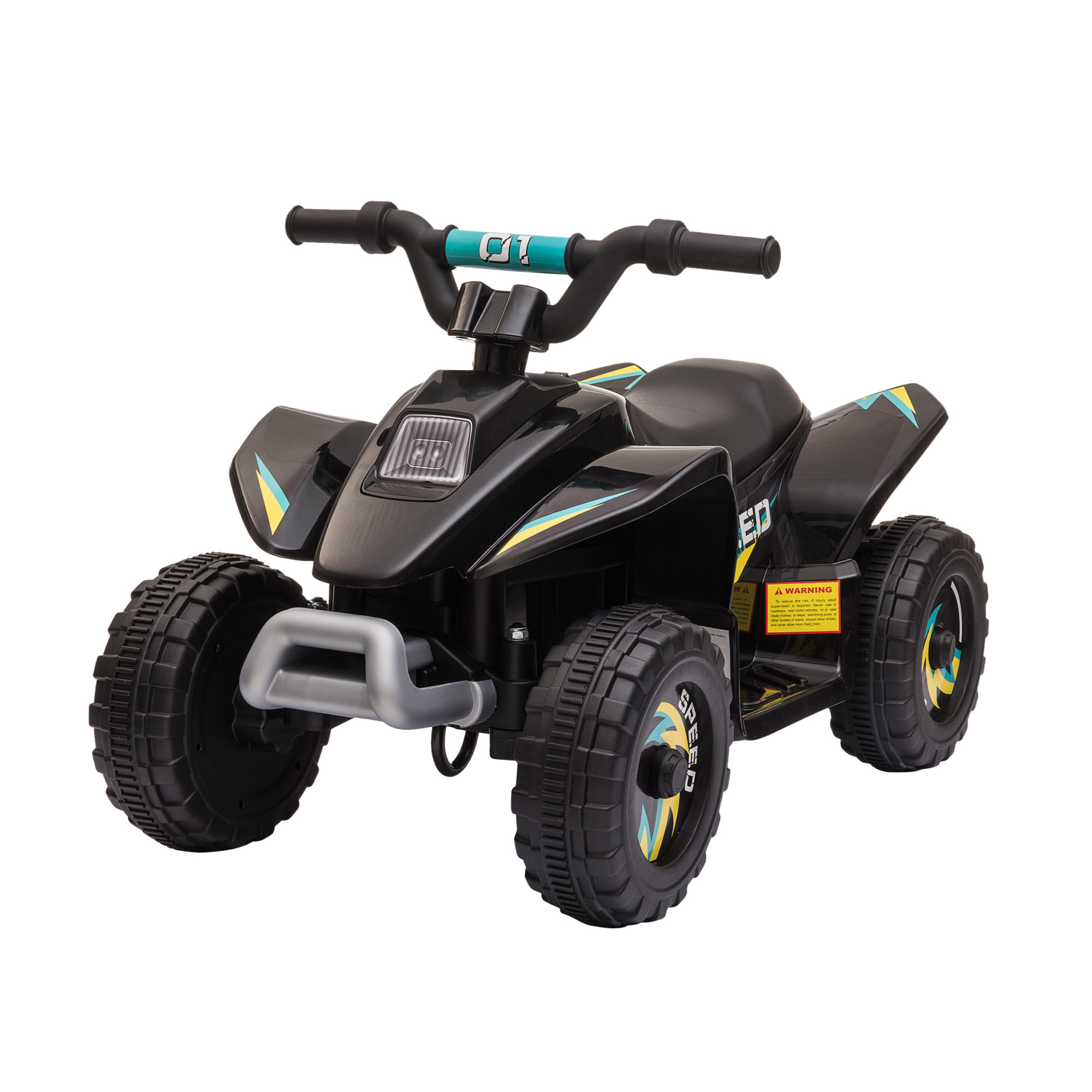 HOMCOM Quad Eléctrico para Niños de 18-36 Meses Cuatrimoto a Batería 6V con Avance y Retroceso Carga Máx. 20 kg 72x40x45,5 cm Negro | Aosom España