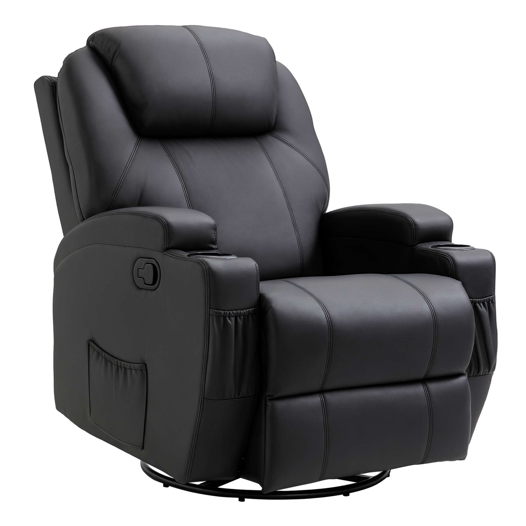 Fauteuil De Bureau Massant Et Inclinable Avec 6 Points De Vibration Et Fonction Chauffante Hauteur Reglable Marron 99442001