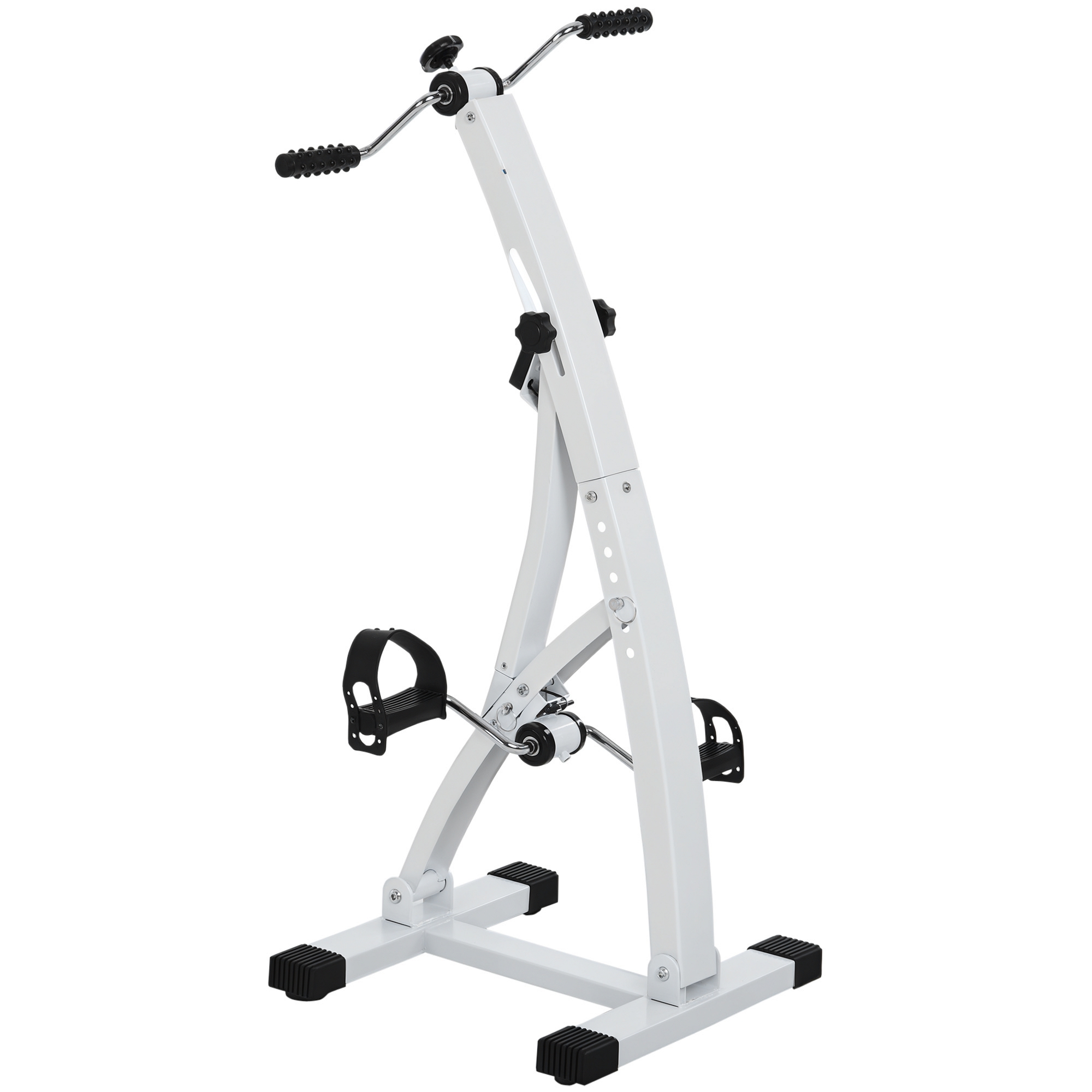 Image of HOMCOM Cyclette con Movimento Braccia da Divano o Poltrona con Schermo LED, Altezza e Intensità Regolabile, Bianco, 41x42.5x95cm Aosom006