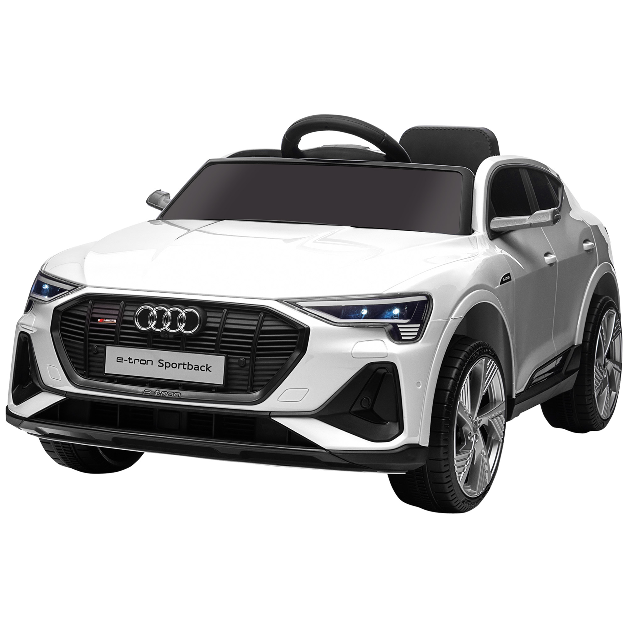 HOMCOM Coche Eléctrico Audi E-tron 12V para Niños +3 Años con Mando a Distancia Faros Bocina Música y Apertura de Puerta 108x60x47 cm   Aosom España