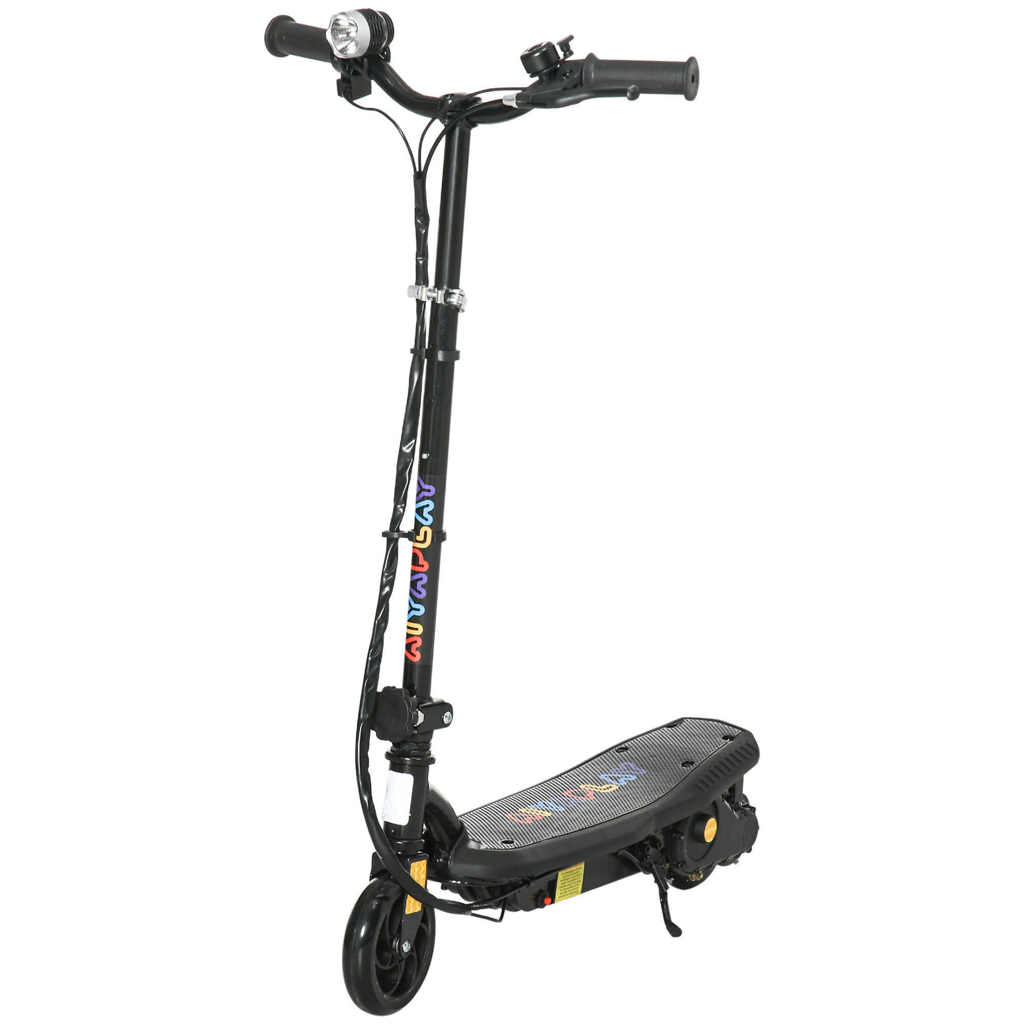 Trottinette Électrique Enfant 6-12 Ans – 130W, 14 Km/h, Autonomie 8 Km, Pliable, LED, Noir