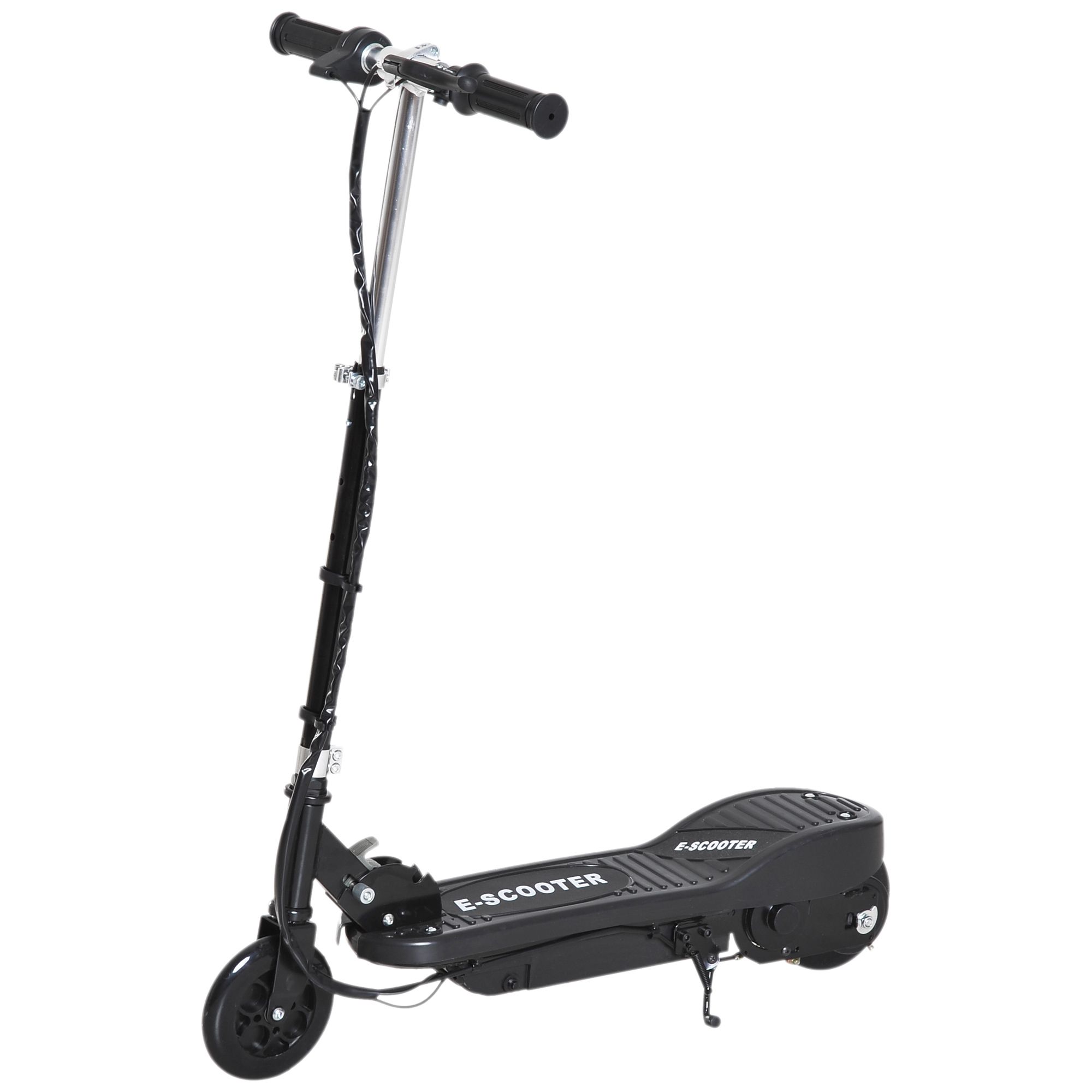 HOMCOM Patinete Eléctrico Niño 7-14 Años E-Scooter Plegable Manillar Ajustable 12km/h Batería Recargable 12V Monopatín 120W 50kg Negro | Aosom España