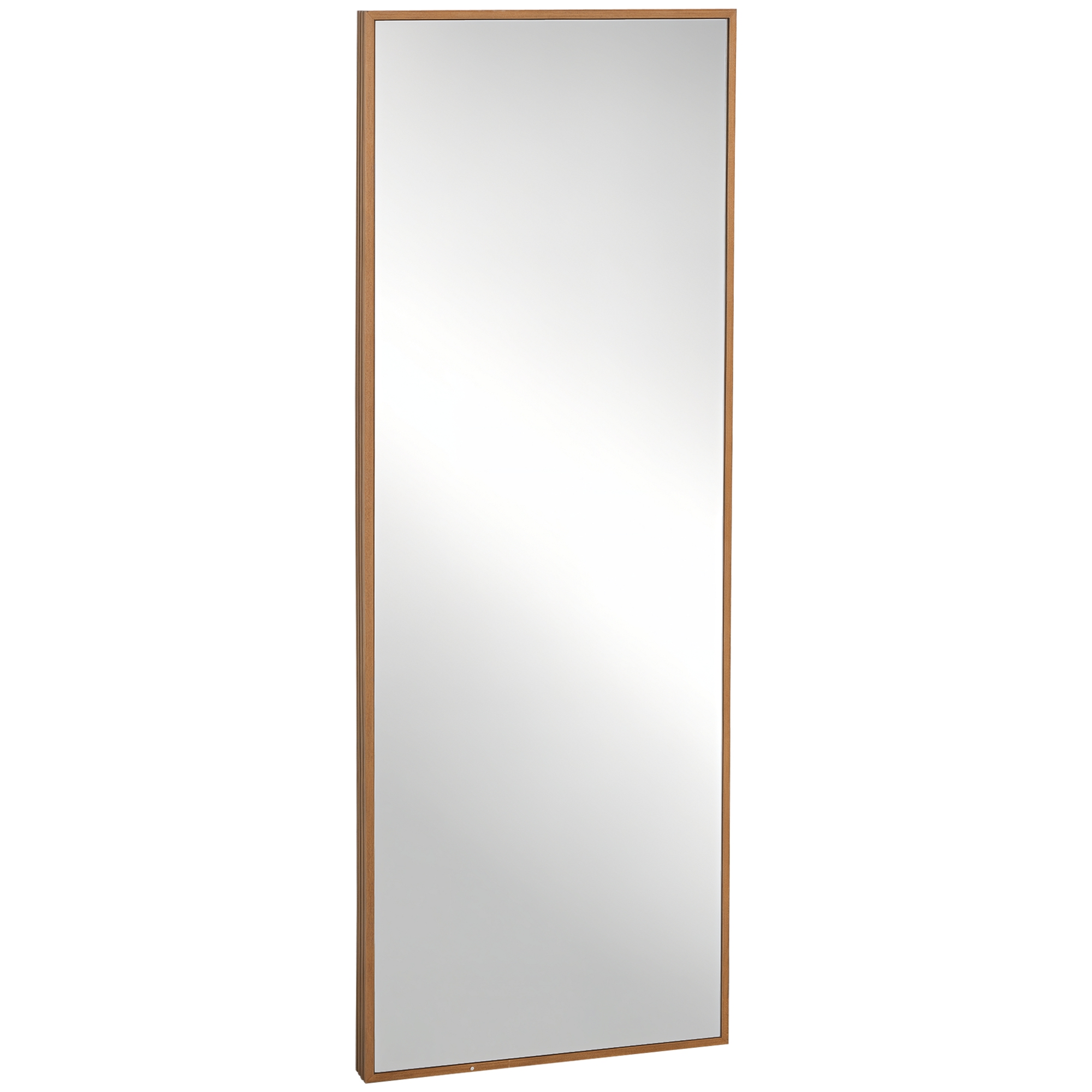 HOMCOM Espejo de Pie Moderno Cuerpo Entero 125x45 cm Espejo Rectangular Grande de Madera para Salón Dormitorio Natural | Aosom España