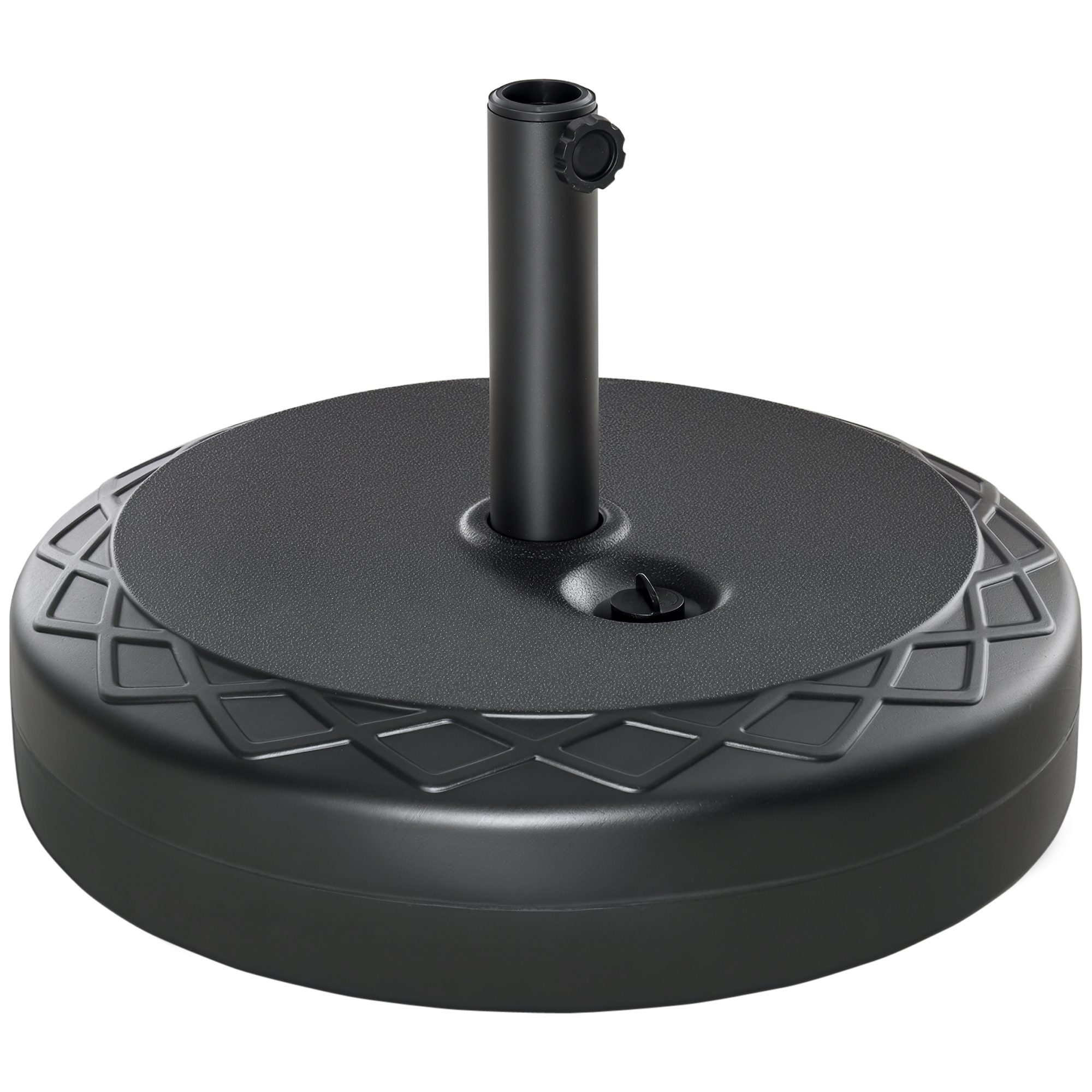 Image of Outsunny Base per Ombrellone Rotonda Φ55cm, 30kg, in Plastica, per Pali da 38-48mm, Stabile e Resistente, Nero Aosom006