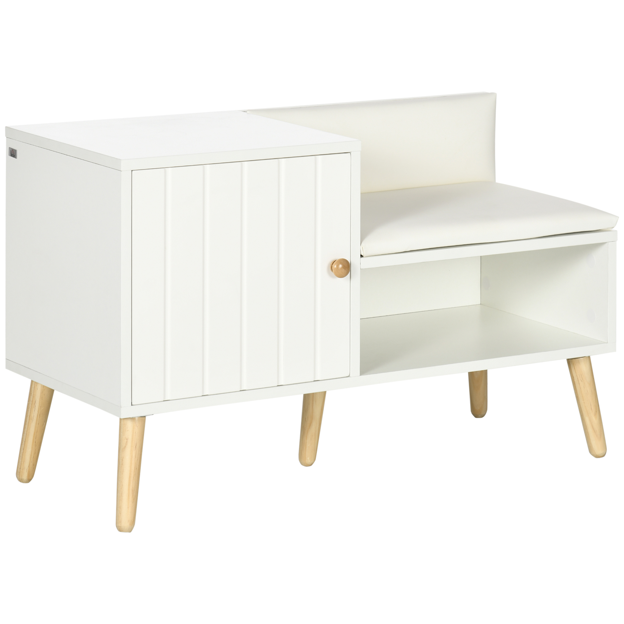 HOMCOM Banc à chaussures avec placard niche surface en revêtement synthétique 80 x 33 x 49 cm blanc HOMCOM Banc à chaussures avec placard niche surface en revêtement synthétique 80 x 33 x 49 cm blanc