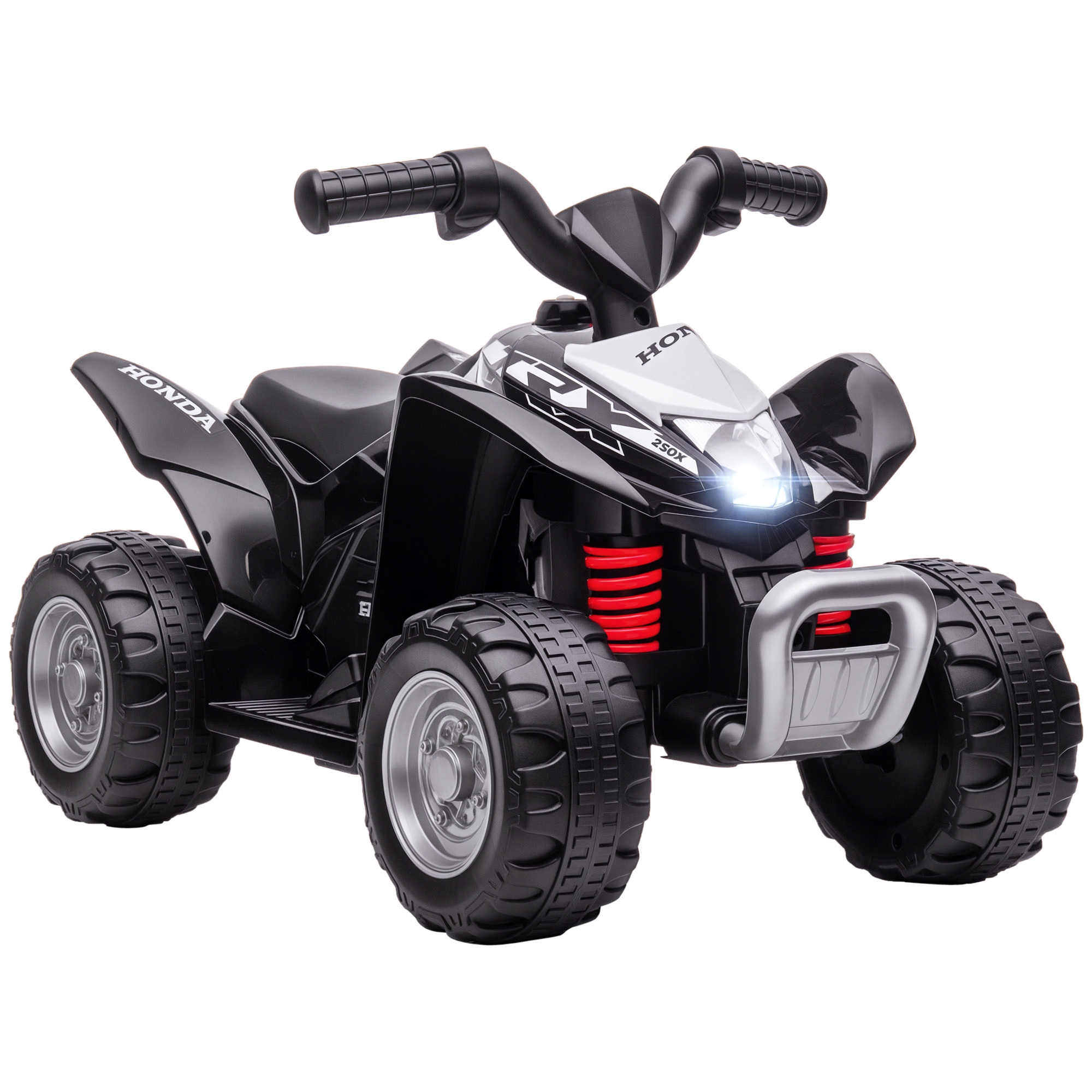 AIYAPLAY Elektro-Quad Miniquad für Kinder ab 18 Monaten, Kinder Elektro ATV mit LED & Hupe, Metall schwarz, sicherer Fahrspaß Aosom.de