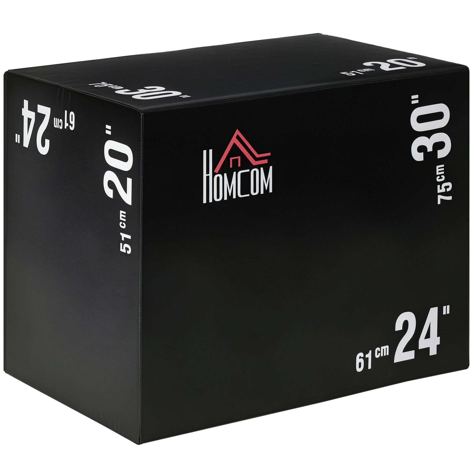 HOMCOM Box jump pliometrie 3 en 1 appareil musculation fitness & crossfit plyobox pour box training 51/61/76 cm PE noir-AOSOM.fr