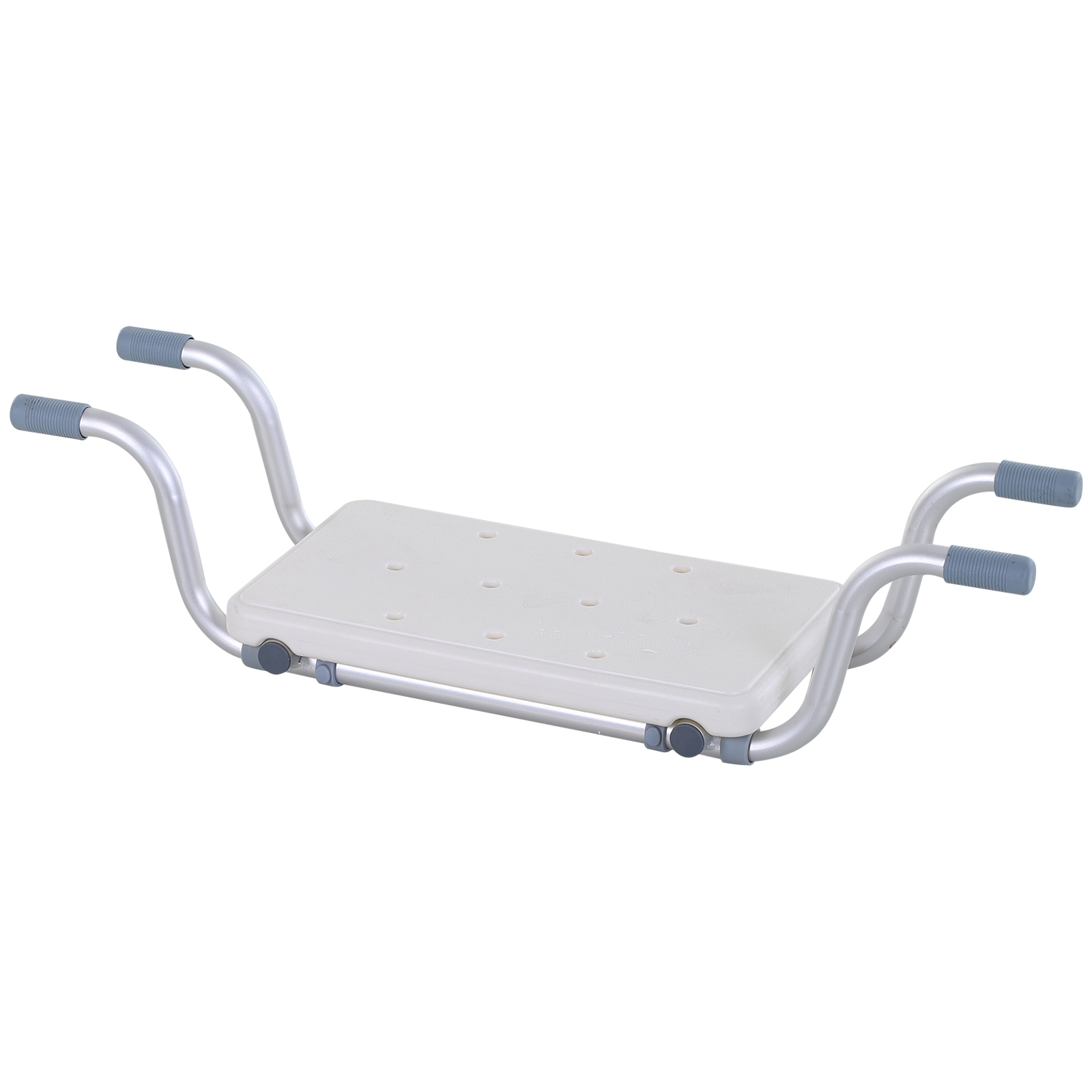 HOMCOM Taburete de Baño Bandeja de Bañera de Aluminio y Plástico Manejable Estante de almacenamiento para Ducha 71-81 cm 136 kg   Aosom España